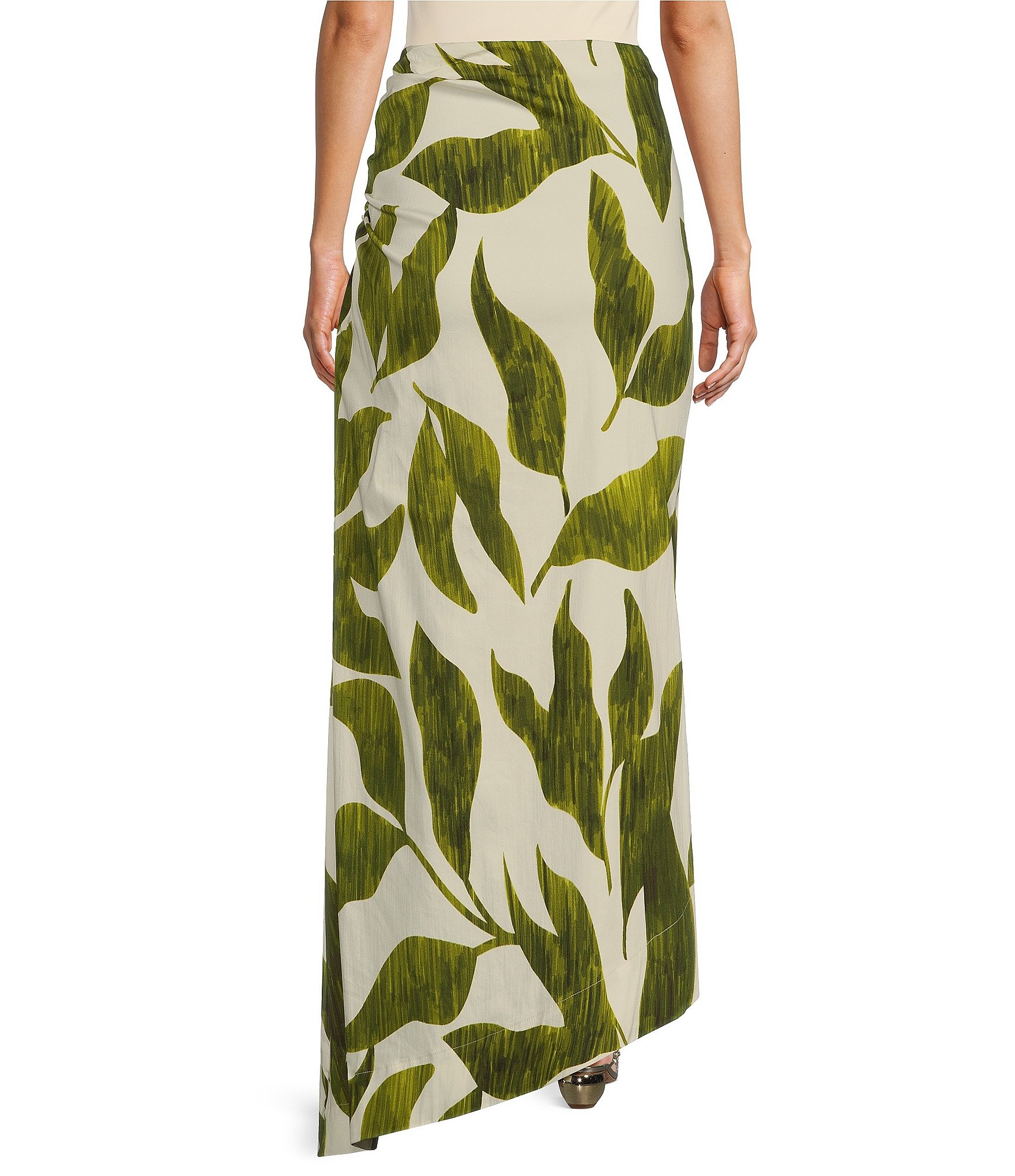 Antonio Melani x M.G. Style Lyons Printed Faux Wrap Asymmetric Skirt