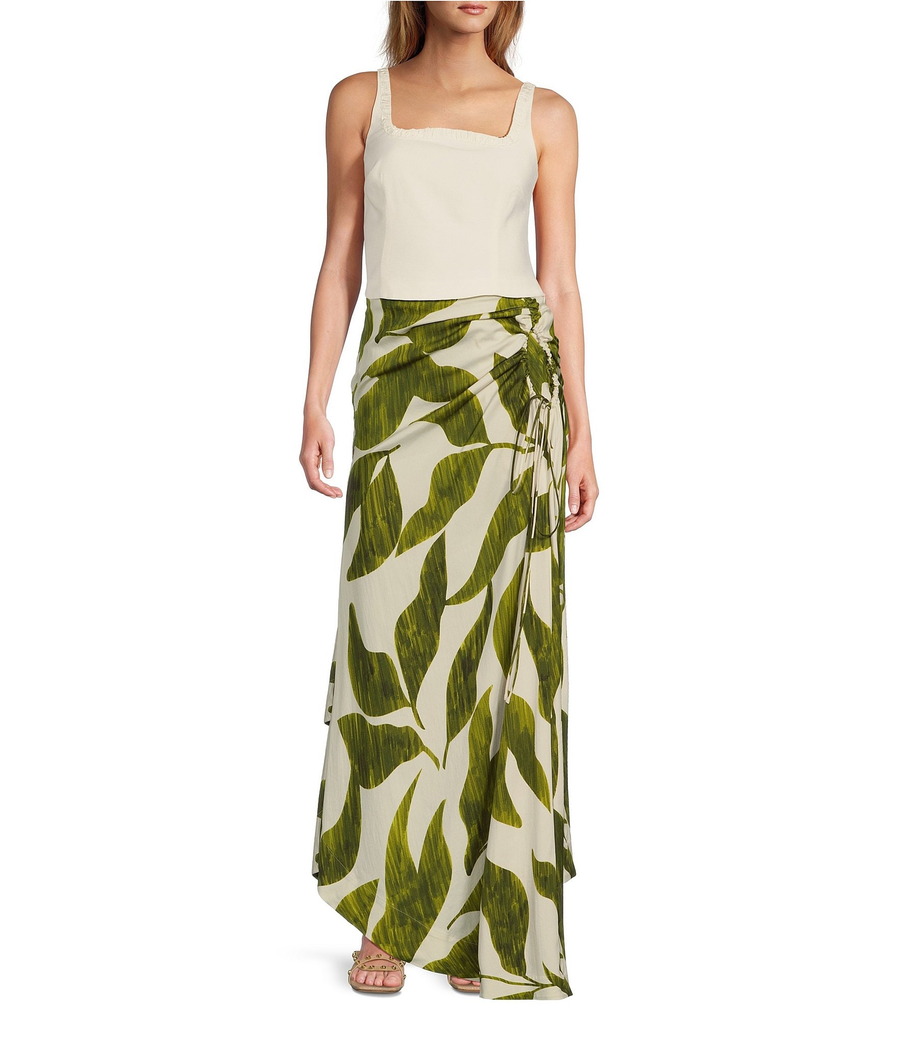 Antonio Melani x M.G. Style Lyons Printed Faux Wrap Asymmetric Skirt