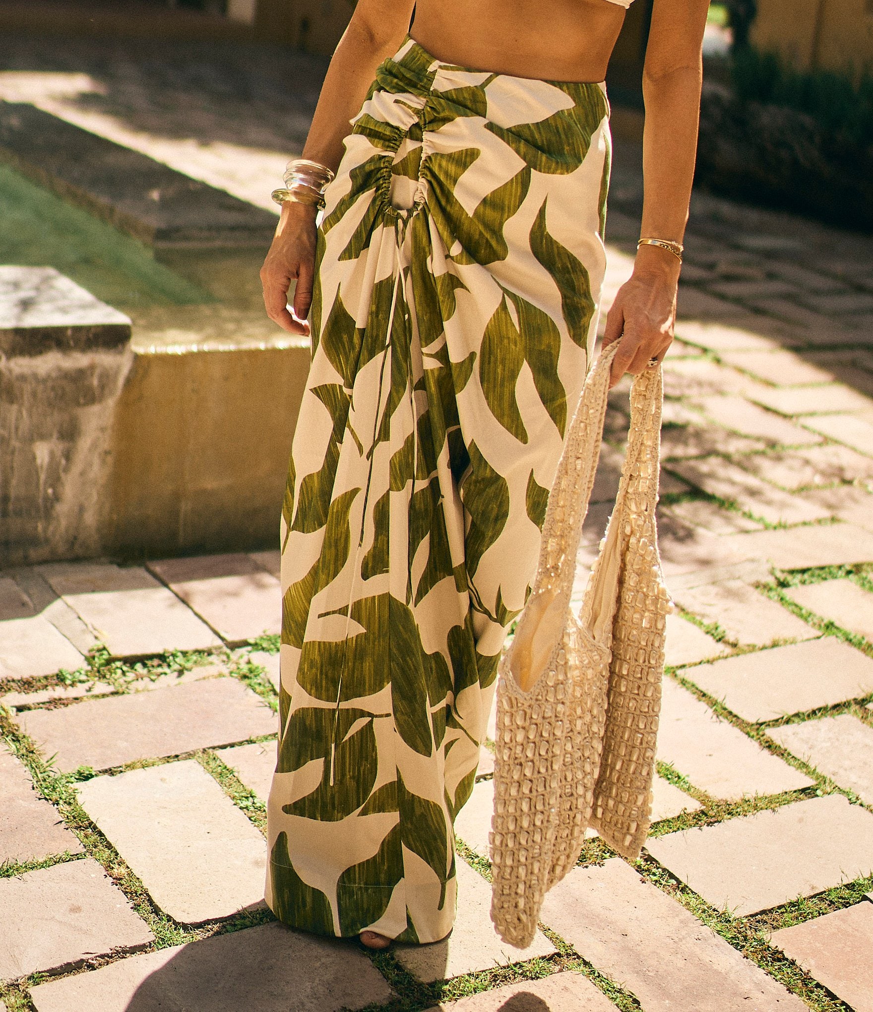 Antonio Melani x M.G. Style Lyons Printed Faux Wrap Asymmetric Skirt