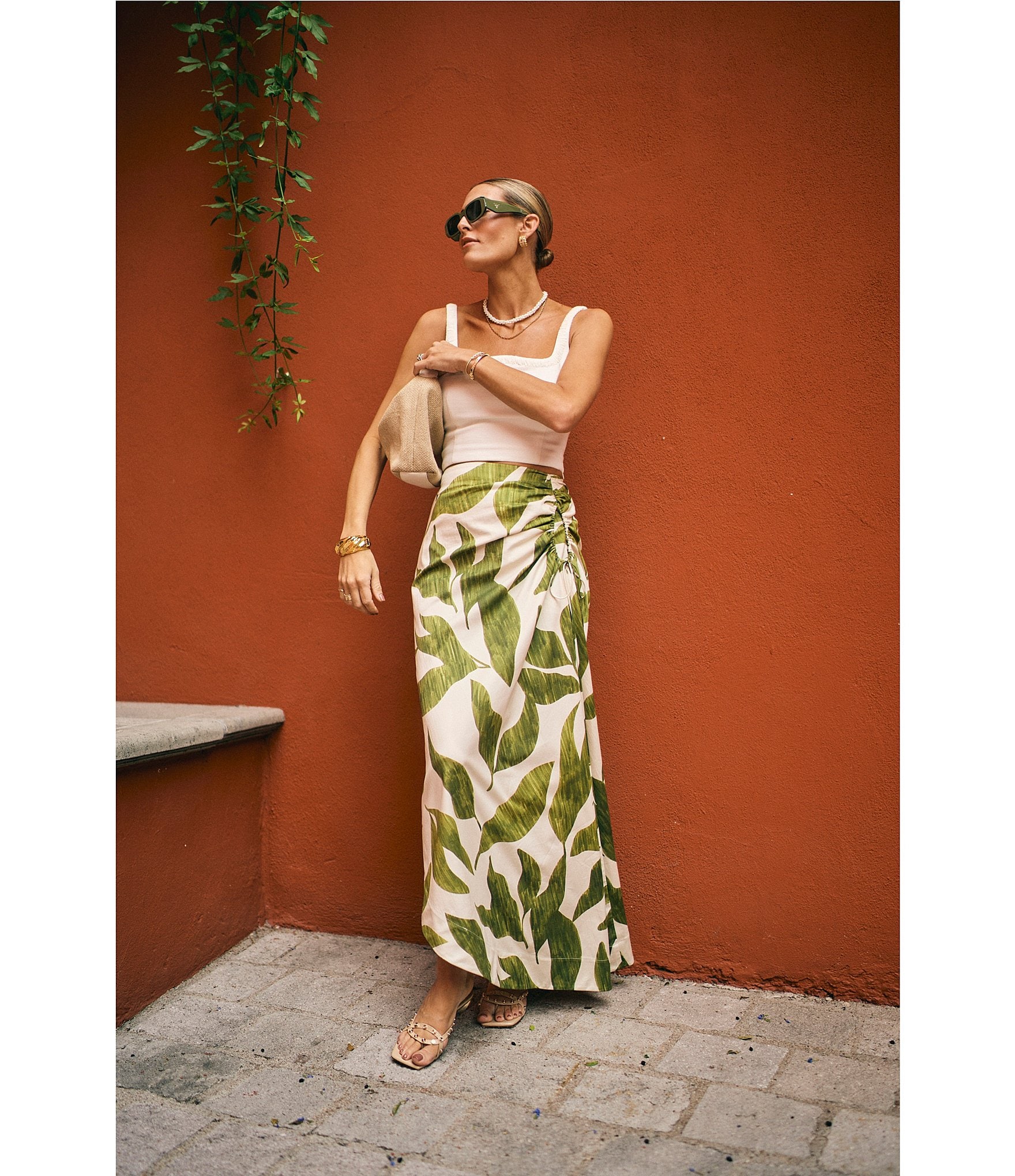 Antonio Melani x M.G. Style Lyons Printed Faux Wrap Asymmetric Skirt