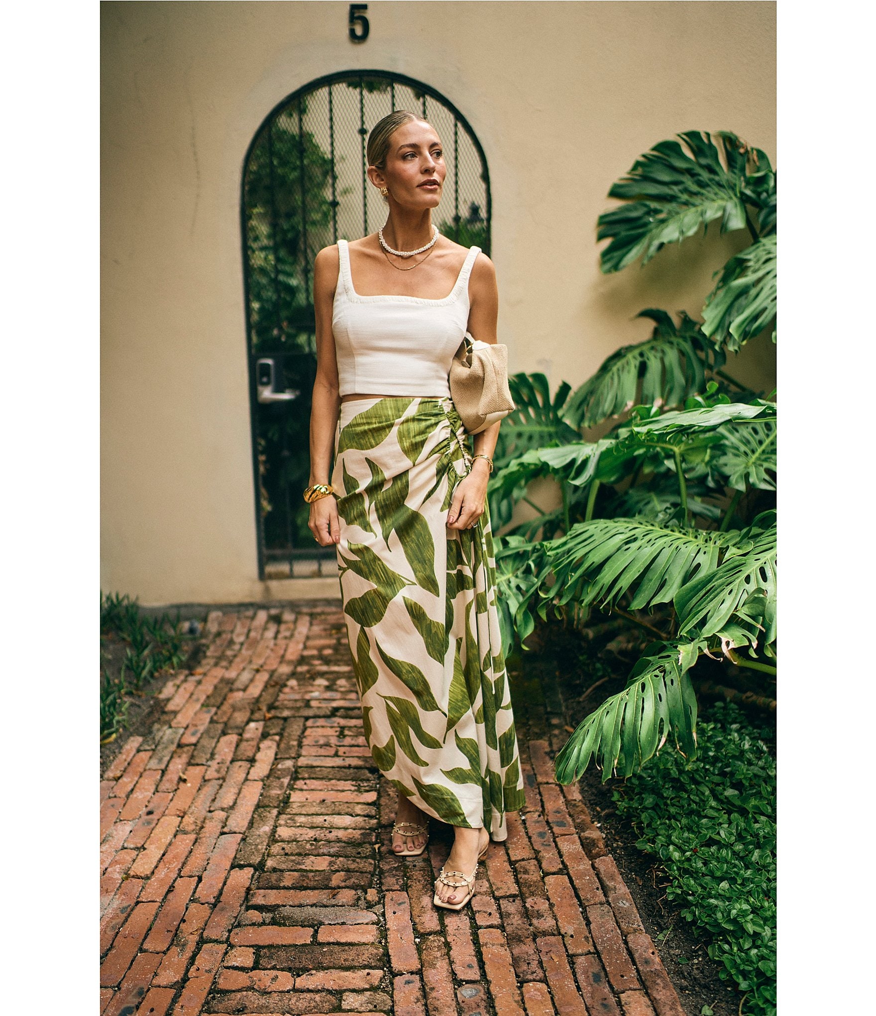 Antonio Melani x M.G. Style Lyons Printed Faux Wrap Asymmetric Skirt