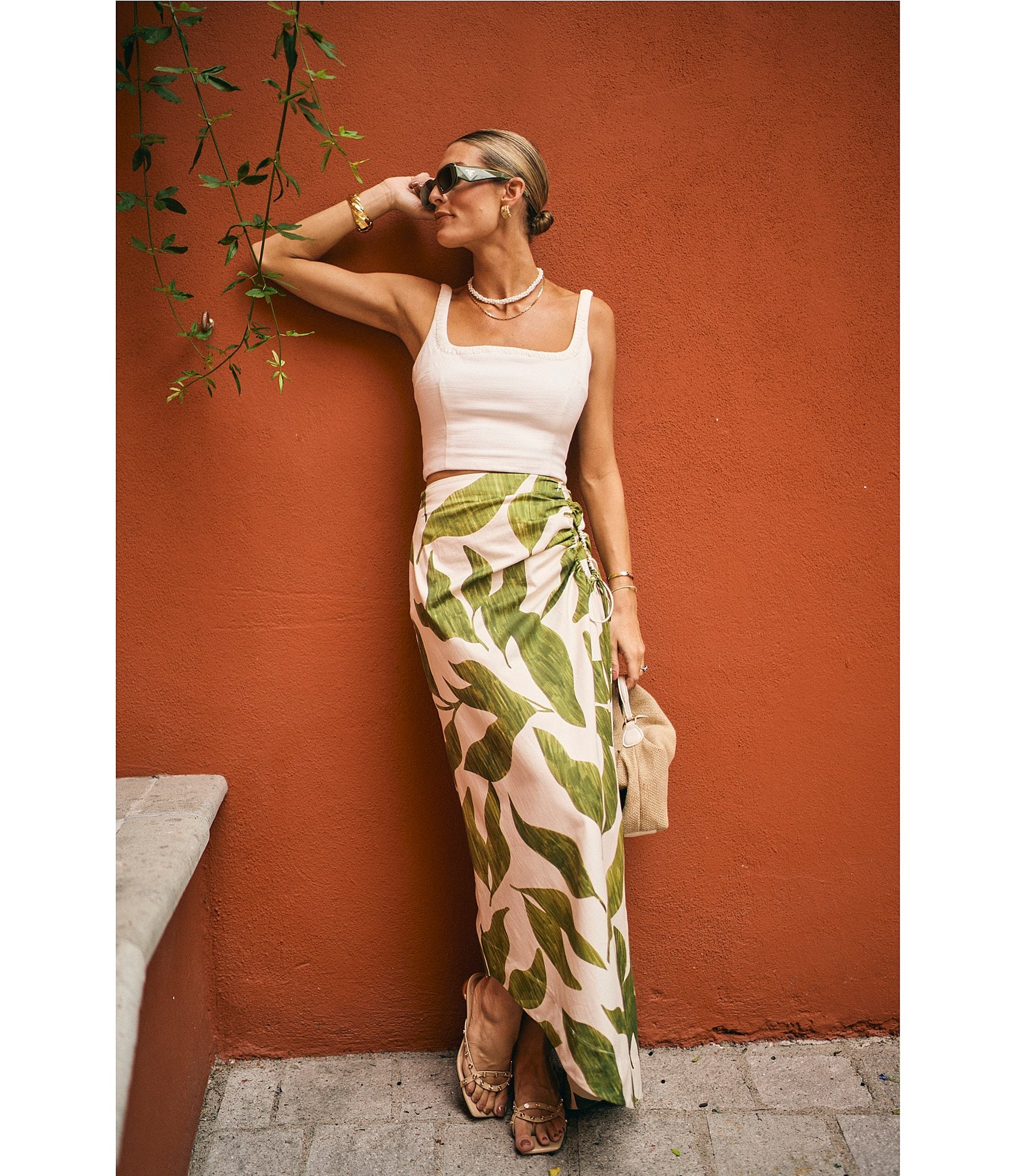 Antonio Melani x M.G. Style Lyons Printed Faux Wrap Asymmetric Skirt