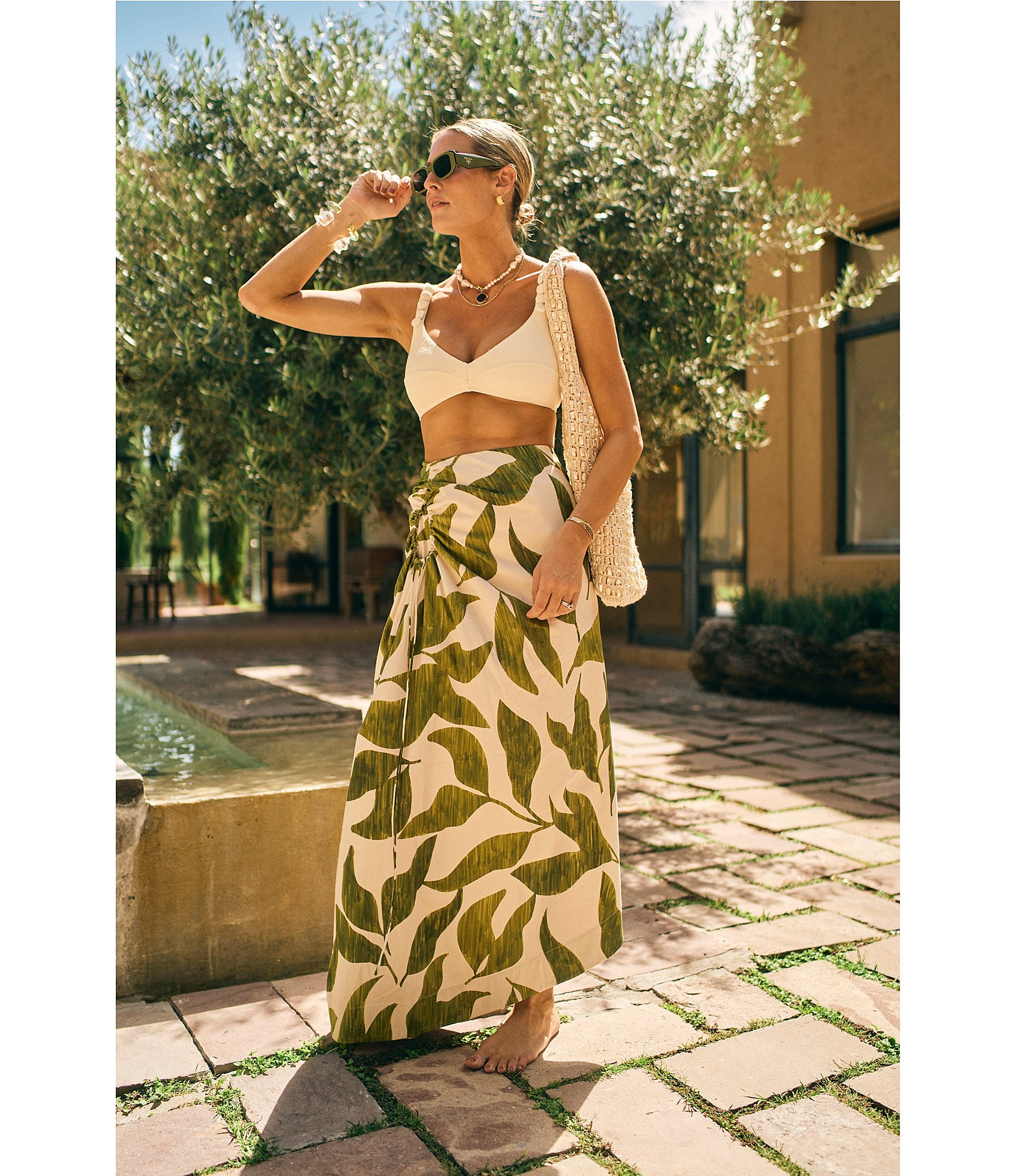 Antonio Melani x M.G. Style Lyons Printed Faux Wrap Asymmetric Skirt