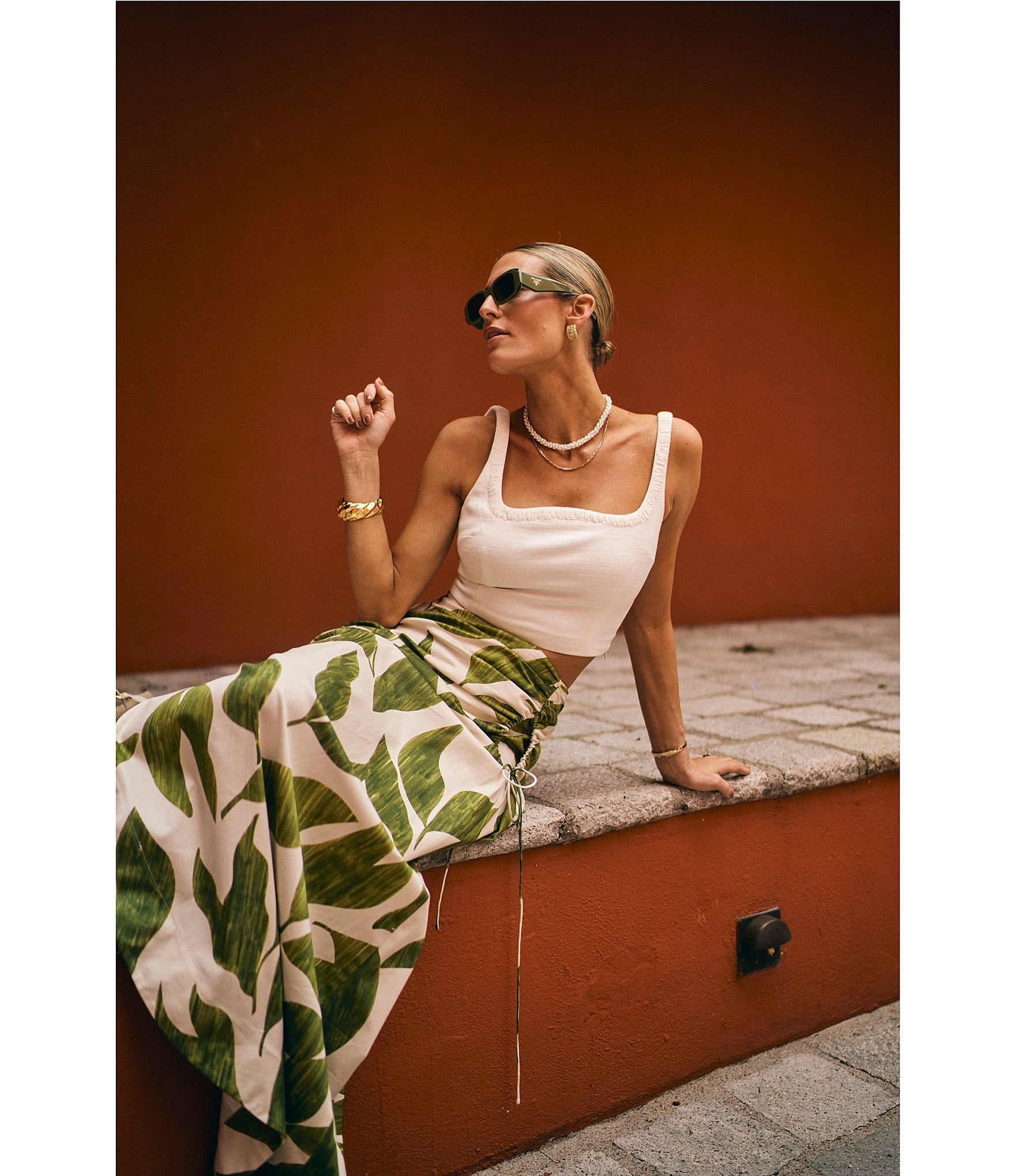 Antonio Melani x M.G. Style Lyons Printed Faux Wrap Asymmetric Skirt