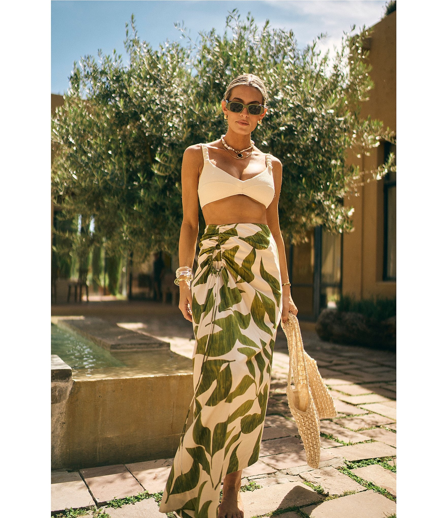 Antonio Melani x M.G. Style Lyons Printed Faux Wrap Asymmetric Skirt
