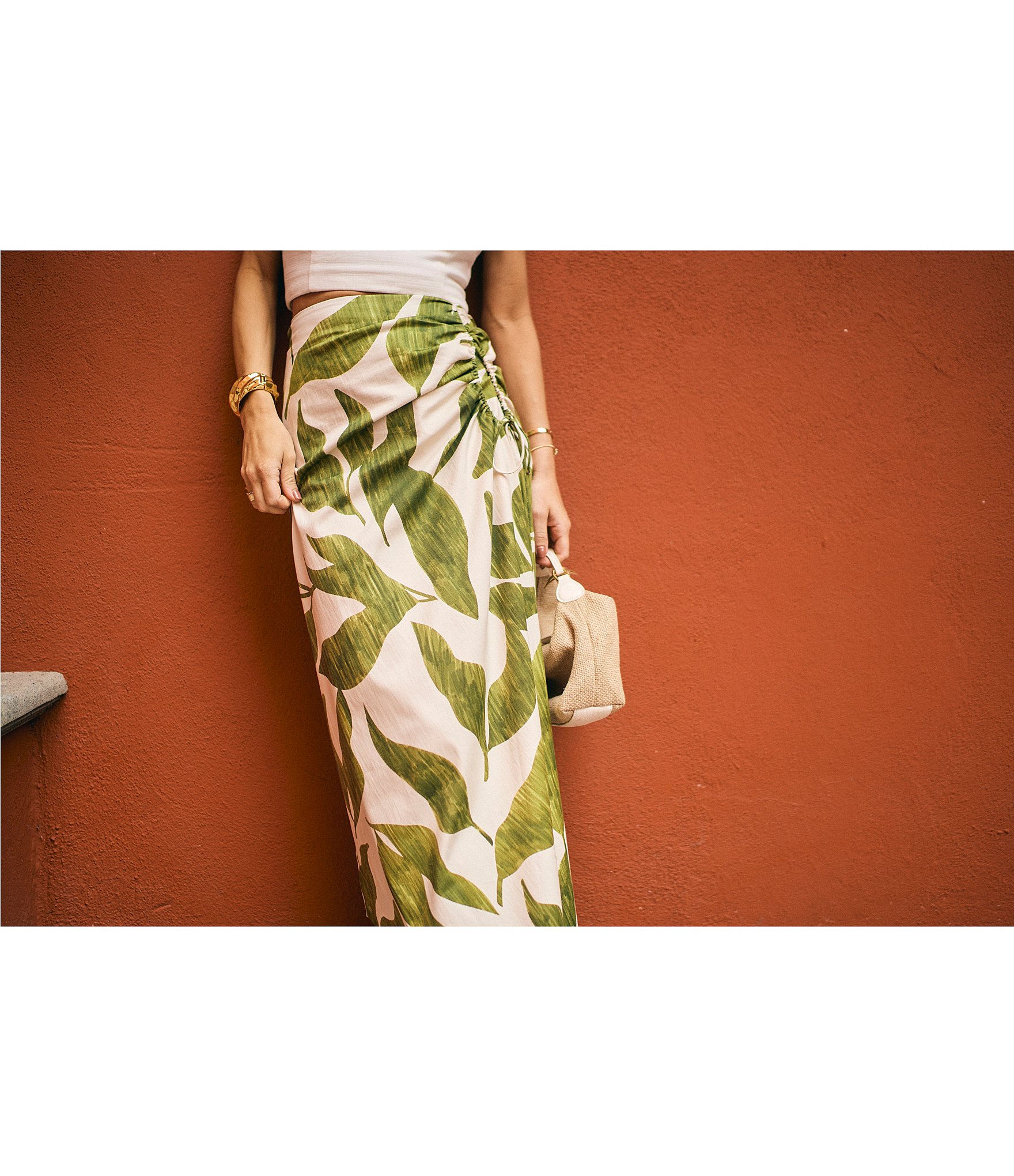 Antonio Melani x M.G. Style Lyons Printed Faux Wrap Asymmetric Skirt