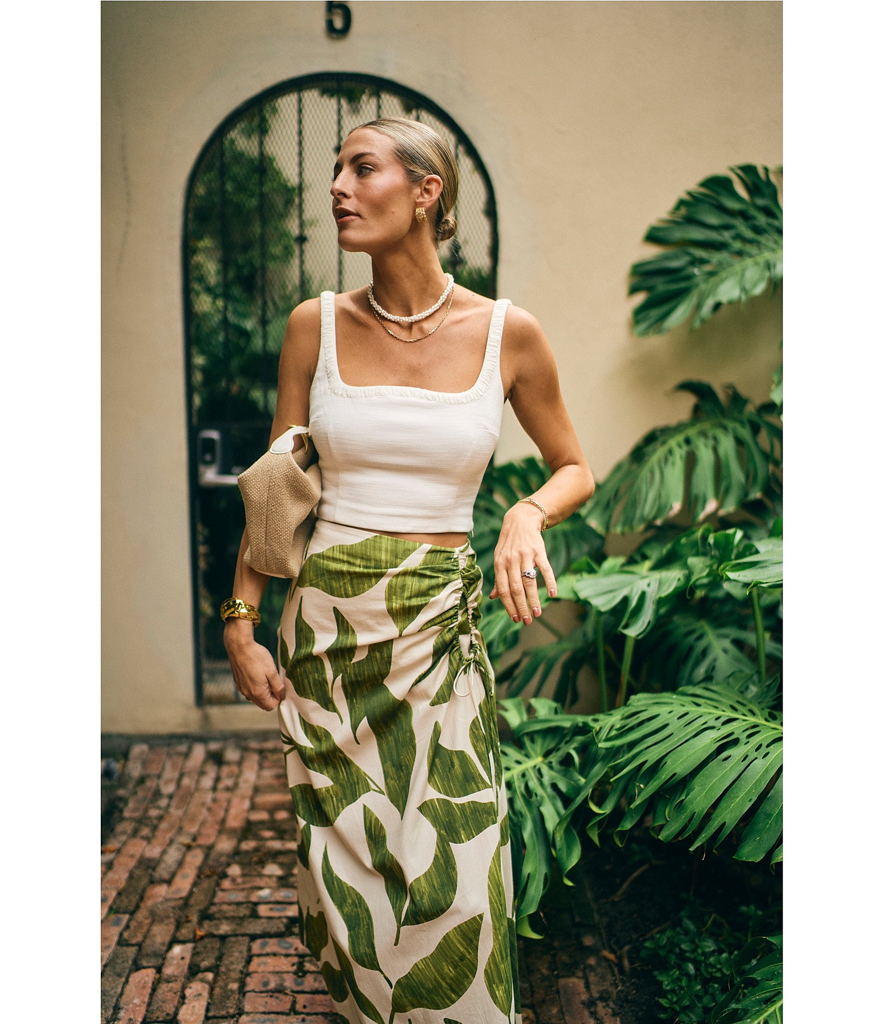 Antonio Melani x M.G. Style Lyons Printed Faux Wrap Asymmetric Skirt