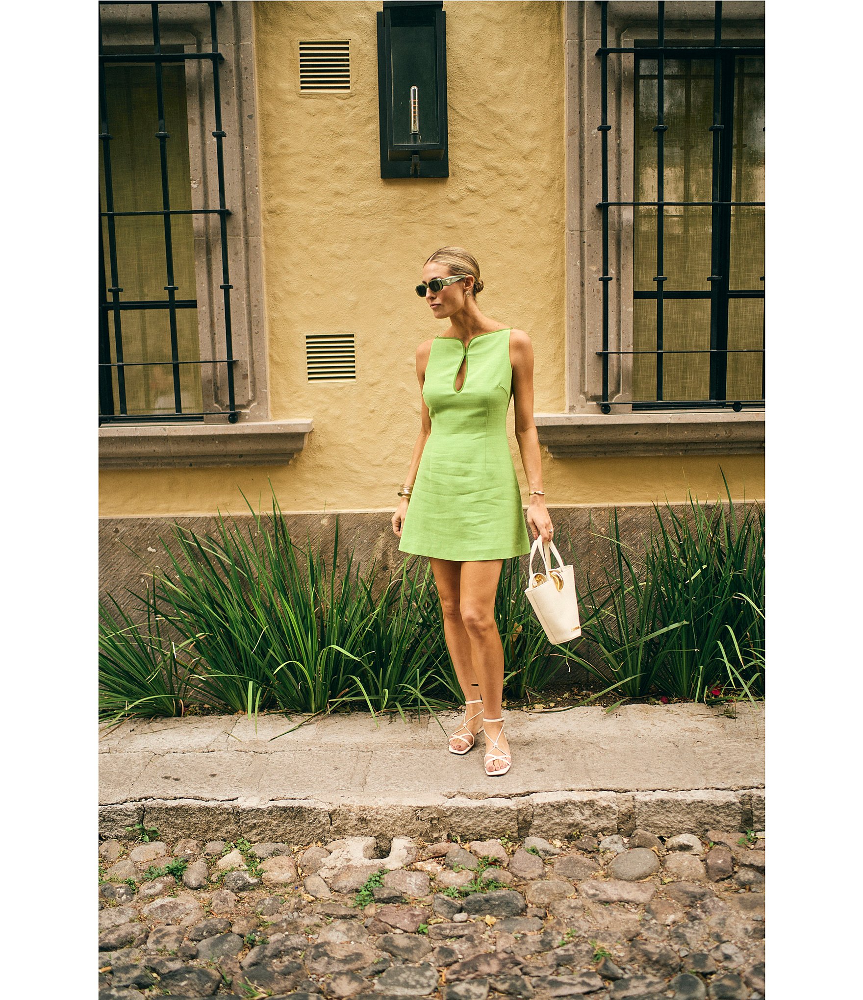 Antonio Melani x M.G. Style Marin A-Line Boat Keyhole Neck Sleeveless Dress