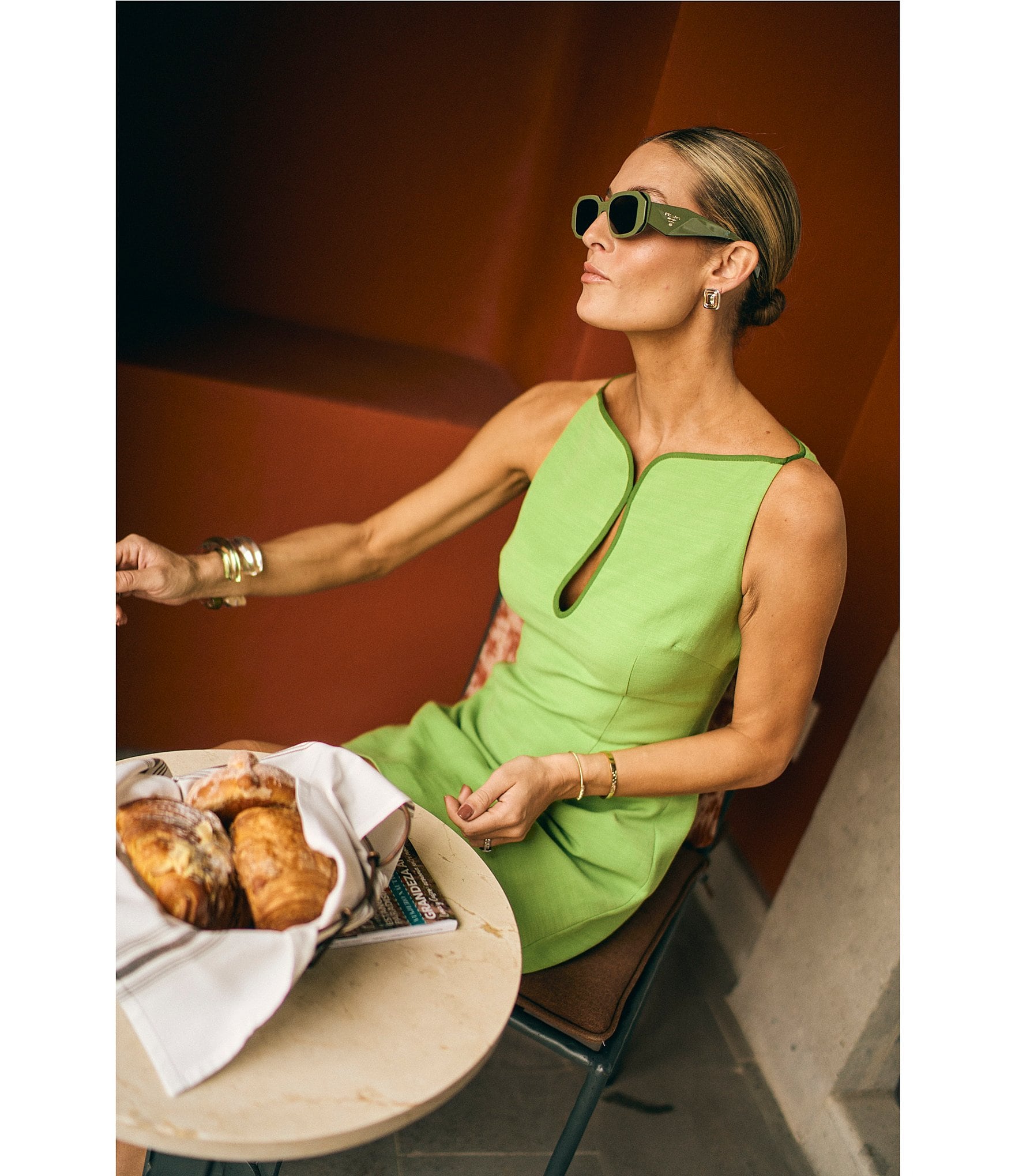 Antonio Melani x M.G. Style Marin A-Line Boat Keyhole Neck Sleeveless Dress