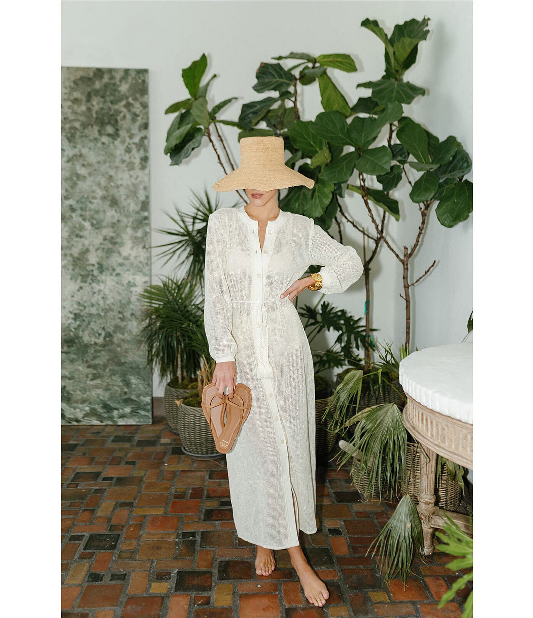 Antonio Melani x M.G. Style Salty Sands Crochet Maxi Dress Swim Cover Up