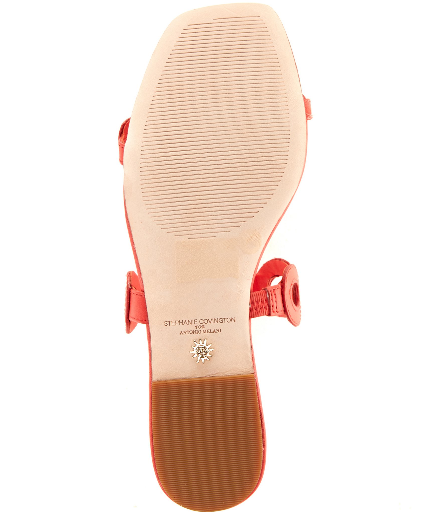 Antonio Melani x Stephanie Covington Aida Leather Double Band Disk Flat Sandals