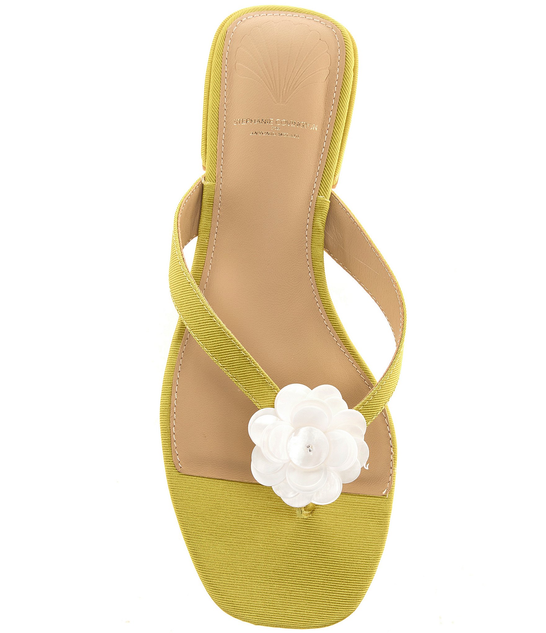 Antonio Melani x Stephanie Covington Rosa Floral Ornamented Flat Sandals