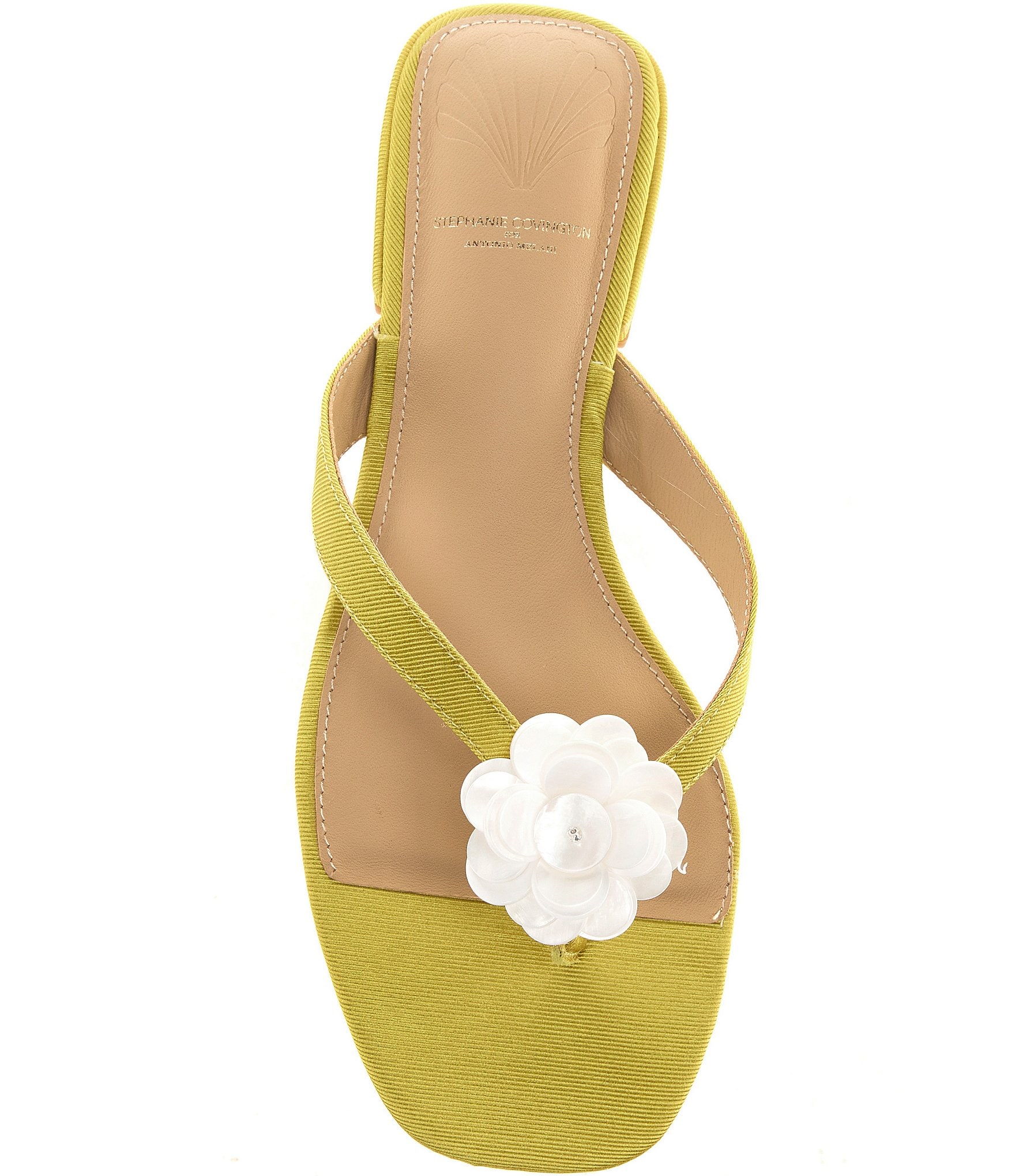 Antonio Melani x Stephanie Covington Rosa Floral Ornamented Flat Sandals