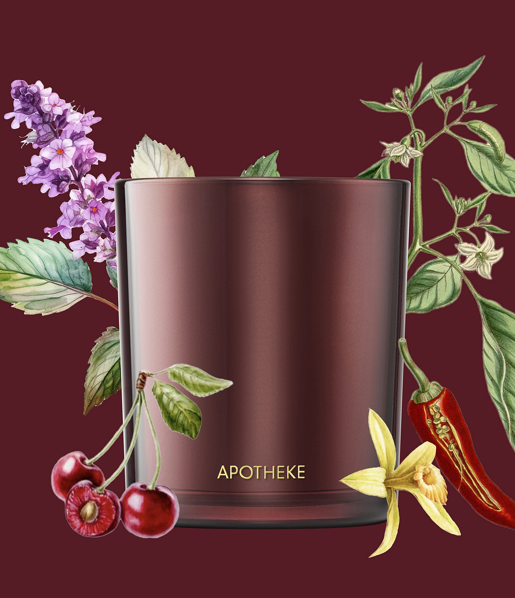 APOTHEKE Bitter Cherry Classic Candle, 10.5 oz.