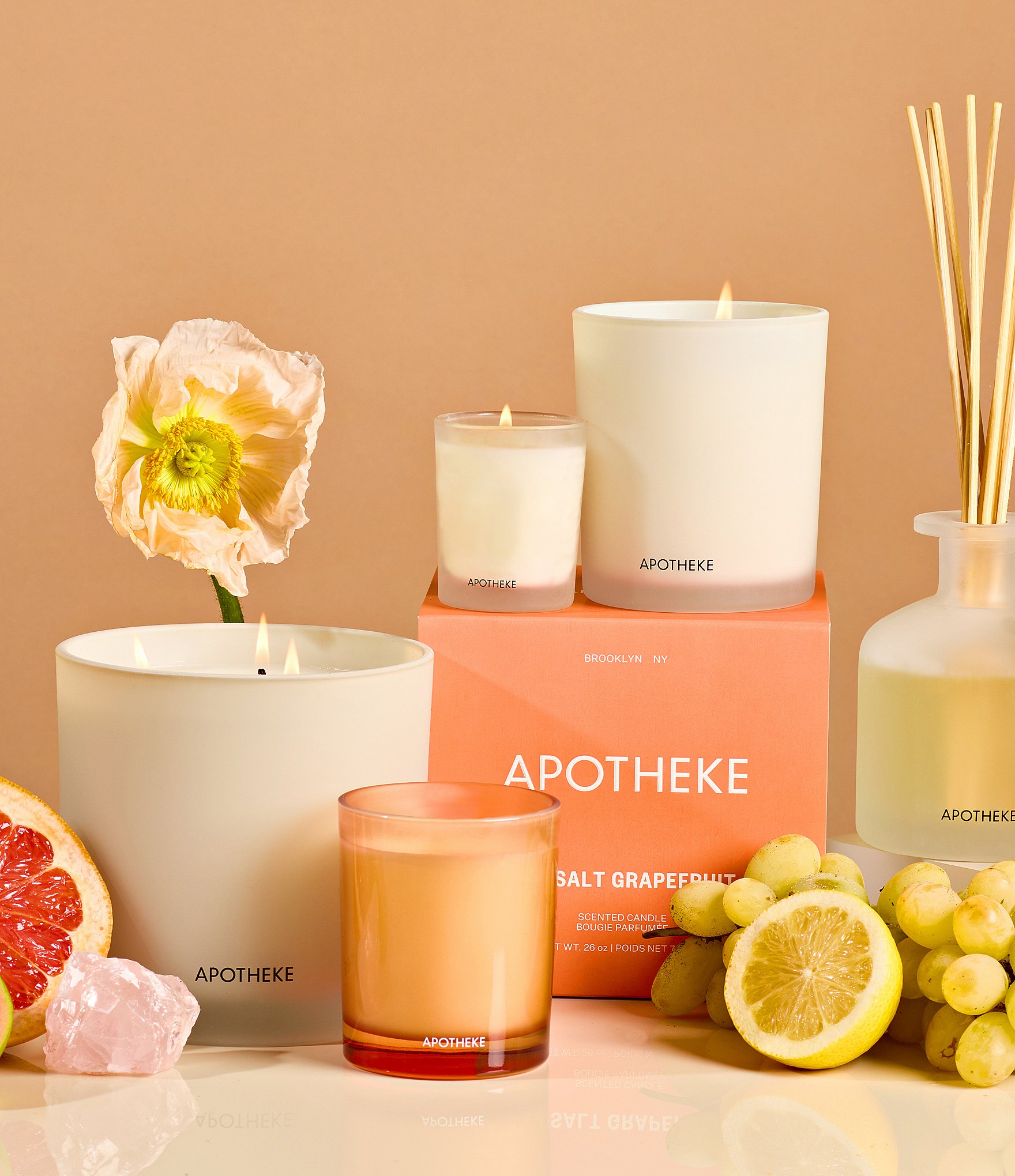 APOTHEKE Sea Salt Grapefruit 3-Wick Scented Candle, 26 oz.