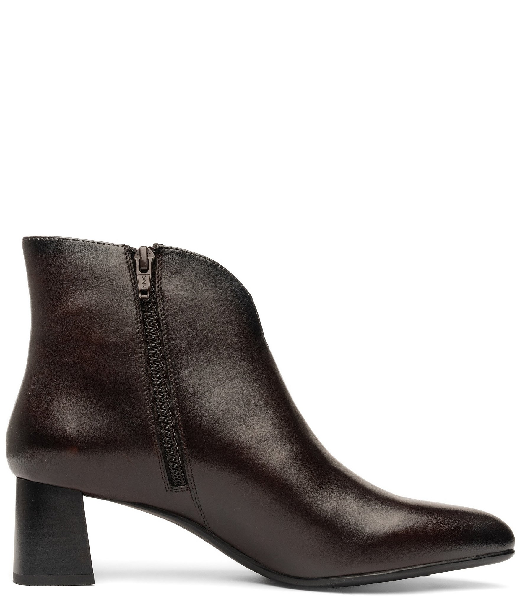 ara Acanthus Leather Faux Fur Lined Block Heel Ankle Booties