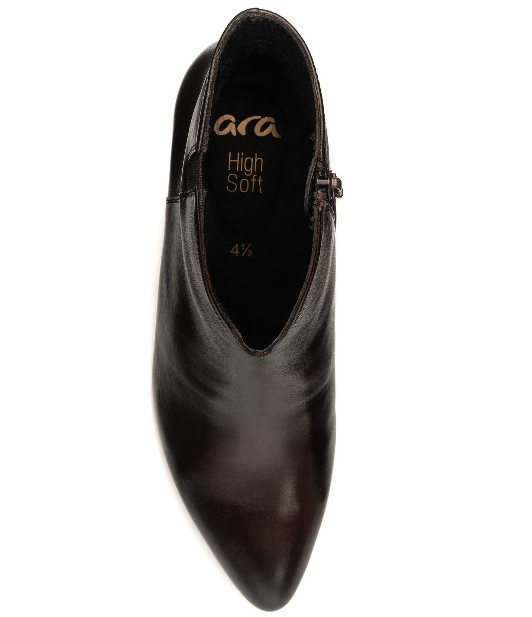 ara Acanthus Leather Faux Fur Lined Block Heel Ankle Booties