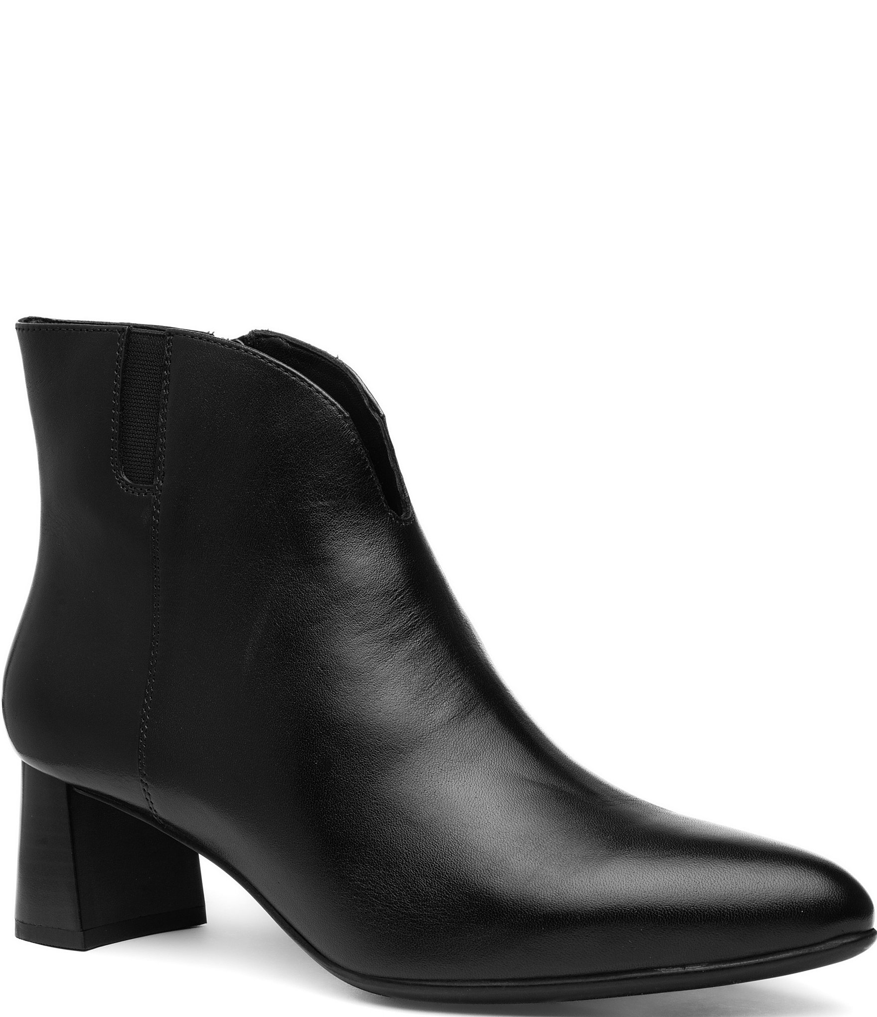 ara Acanthus Leather Faux Fur Lined Block Heel Ankle Booties