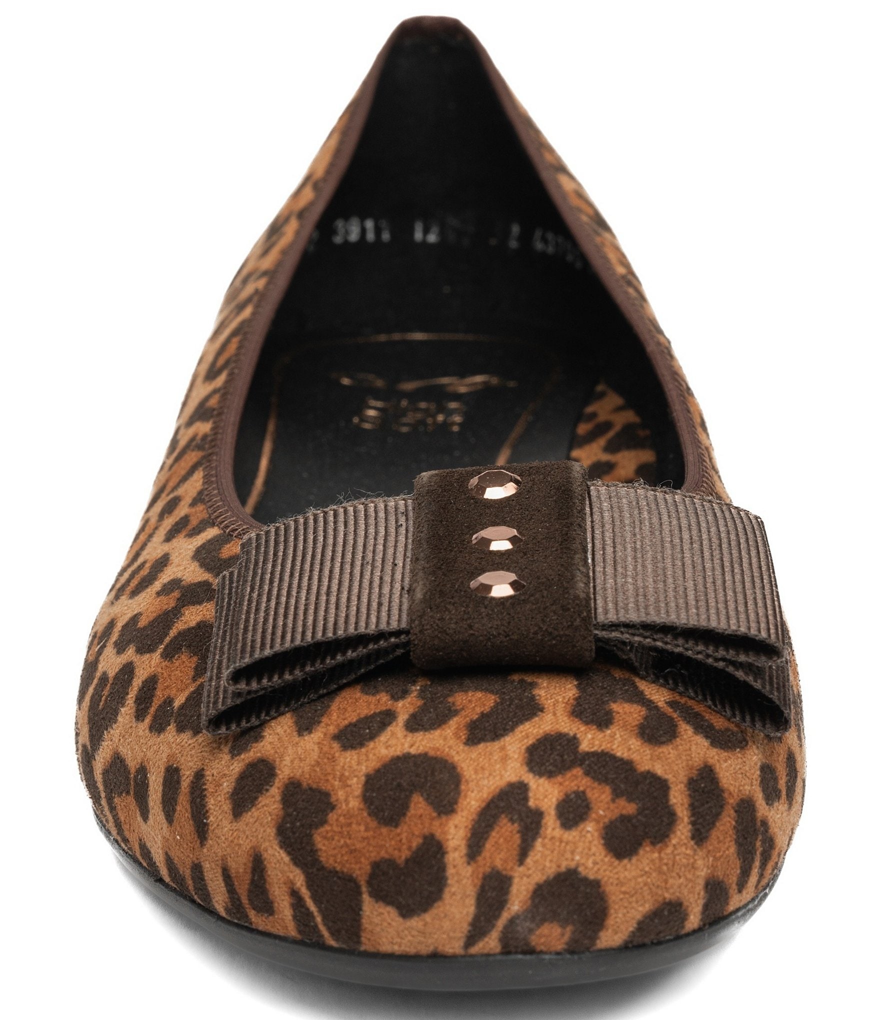ara Bijou Leopard Print Suede Embellished Bow Pumps