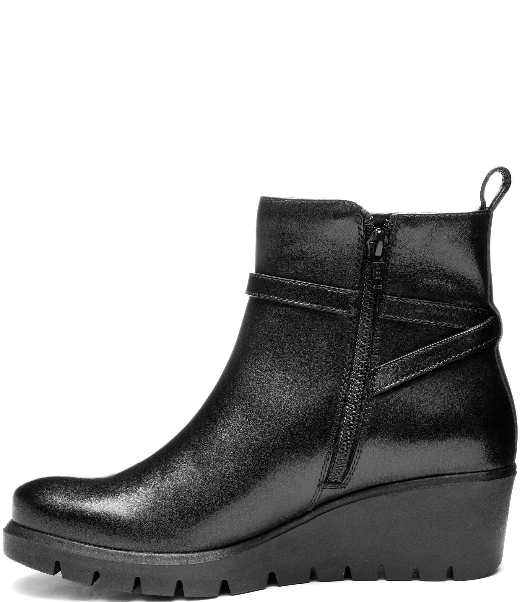 ara Carnation Leather Wedge Ankle Booties