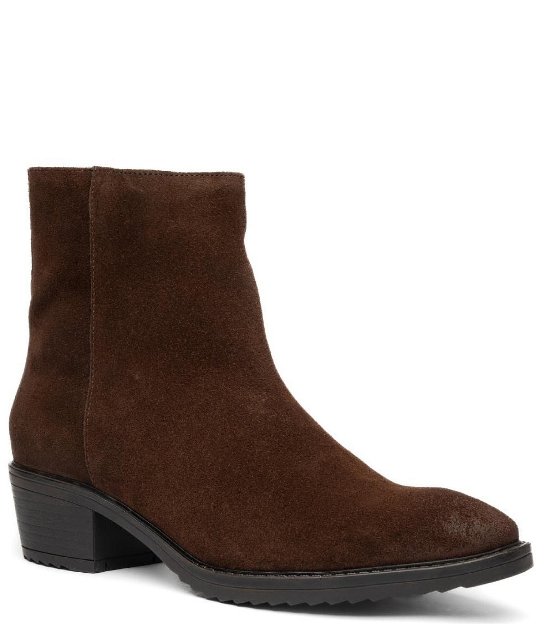 ara Jacinth Suede Faux Fur Lined Block Heel Ankle Boots