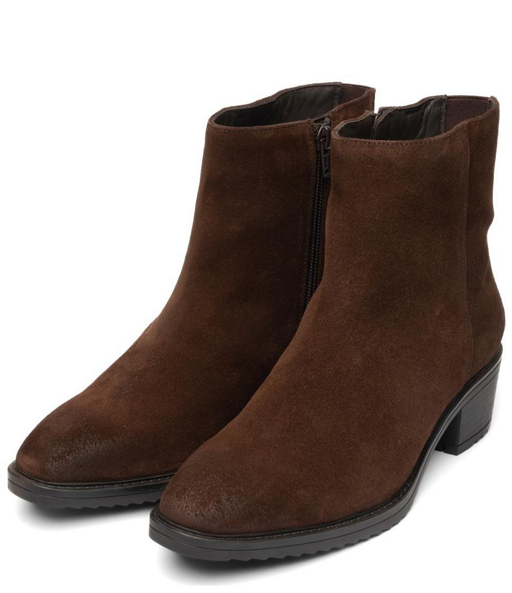 ara Jacinth Suede Faux Fur Lined Block Heel Ankle Boots