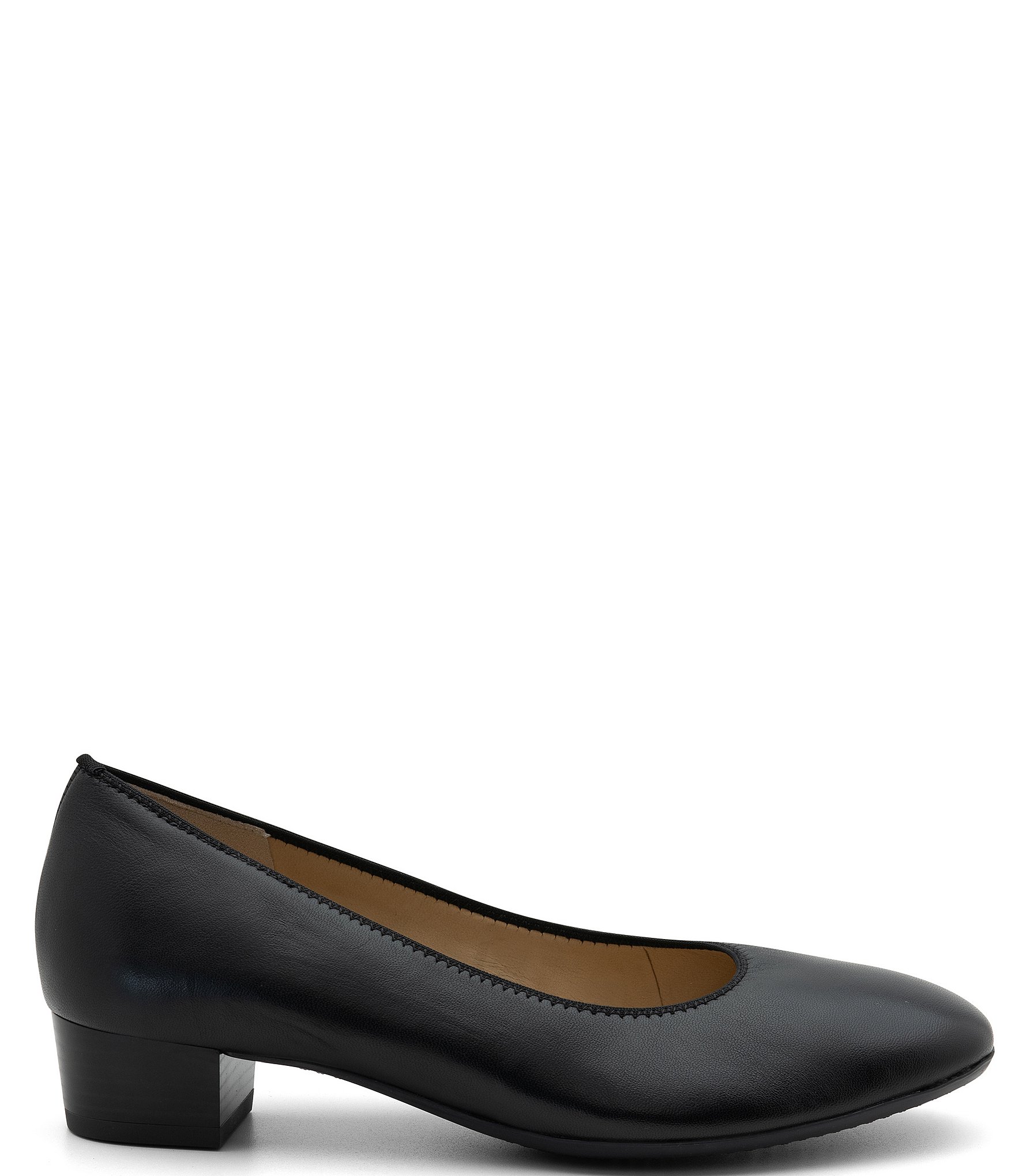 ara Milan Leather Low Heel Pumps