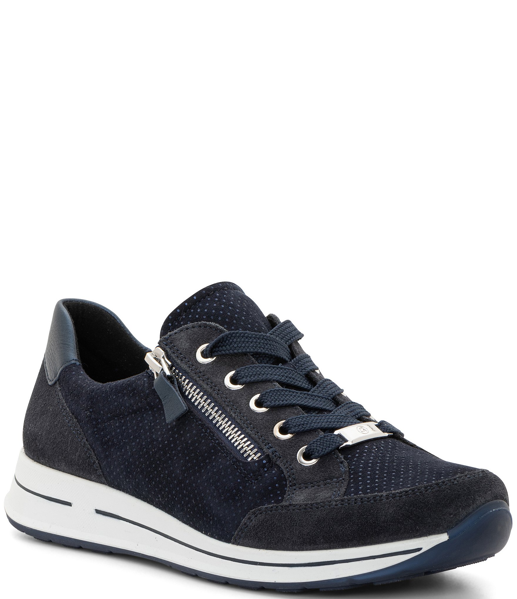 ara Oleanna Pin Dot Suede Zip Sneakers