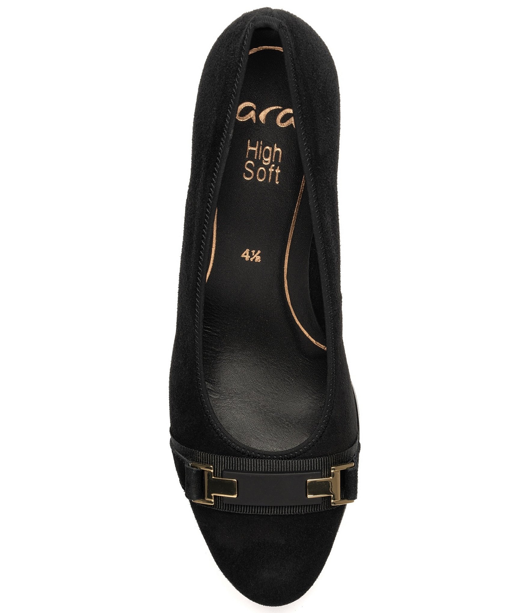 ara Ophelia Suede Decorative Buckle Strap Block Heel Pumps