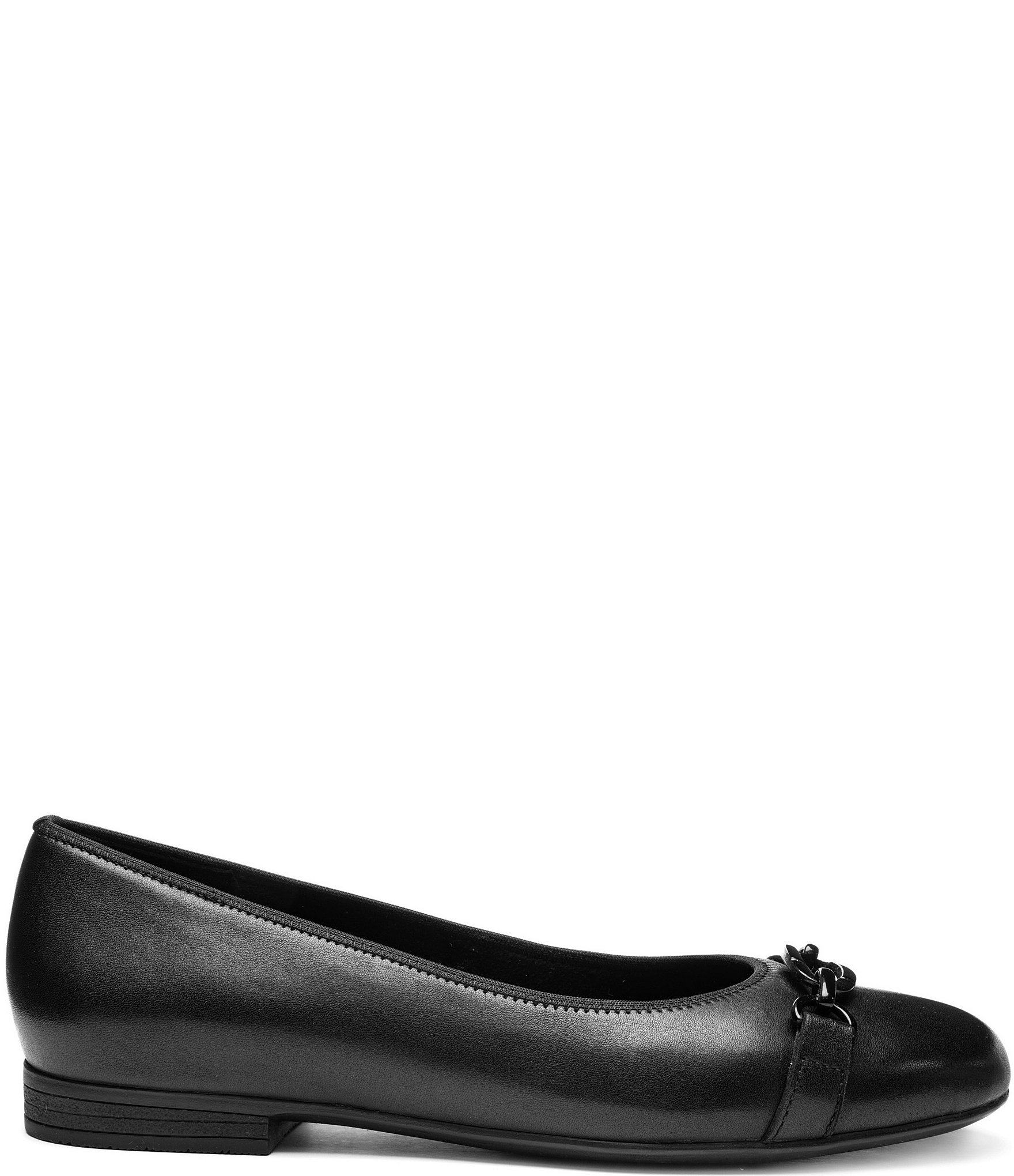 ara Siene Leather Chain Strap Hardware Flats