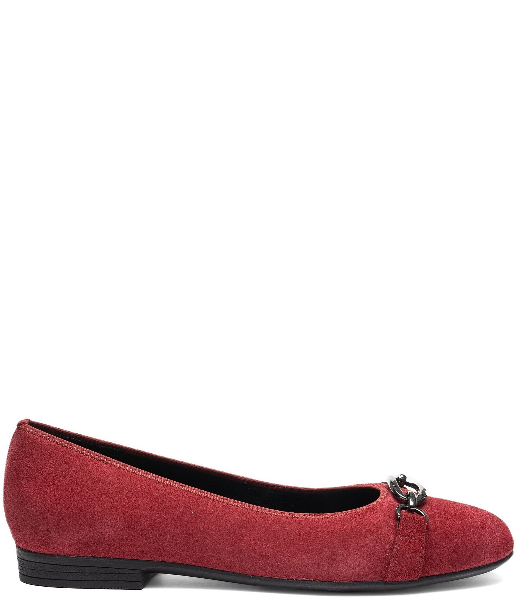 ara Siene Suede Chain Strap Hardware Flats