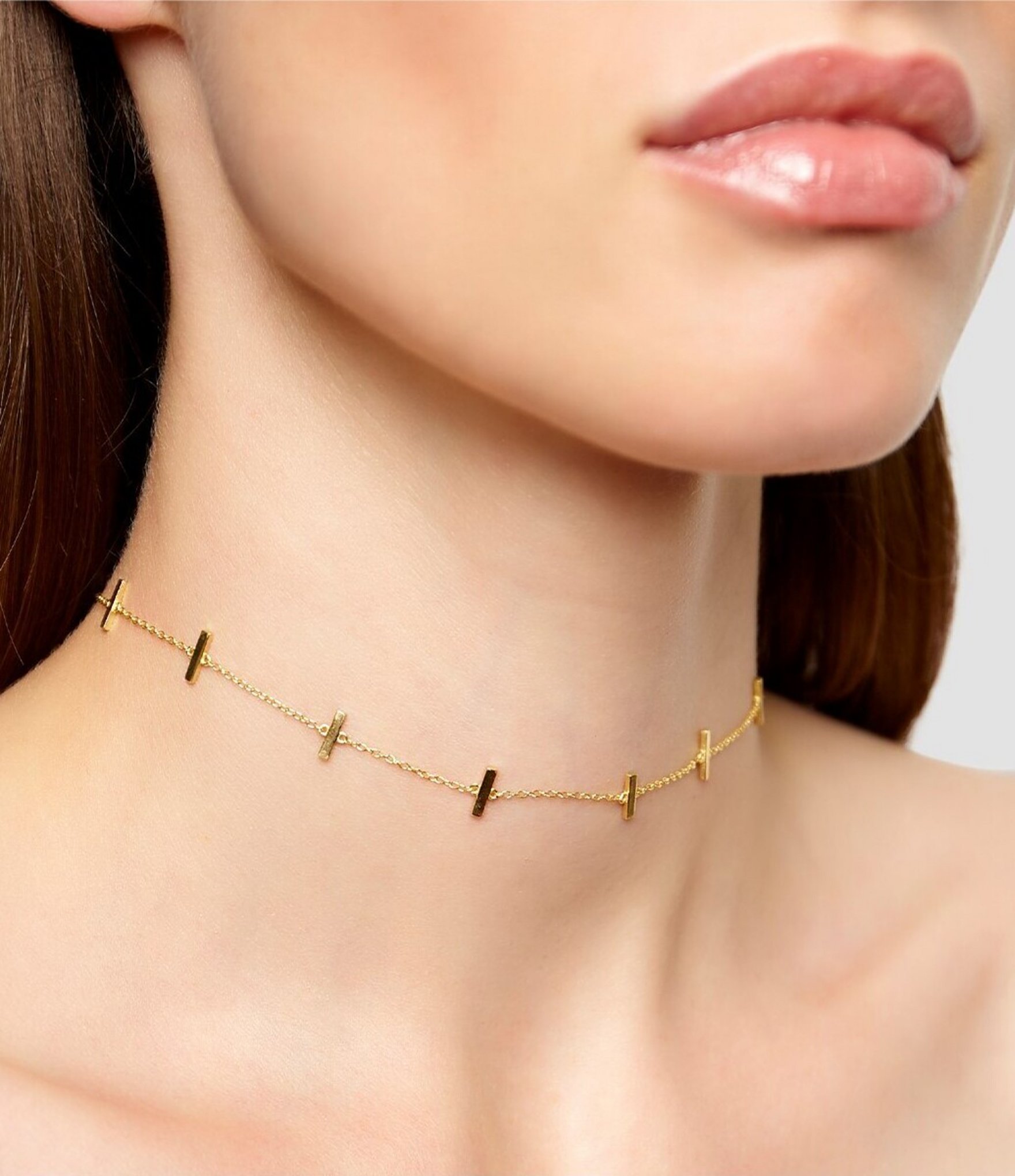 Argento Vivo Bar Station Choker Necklace