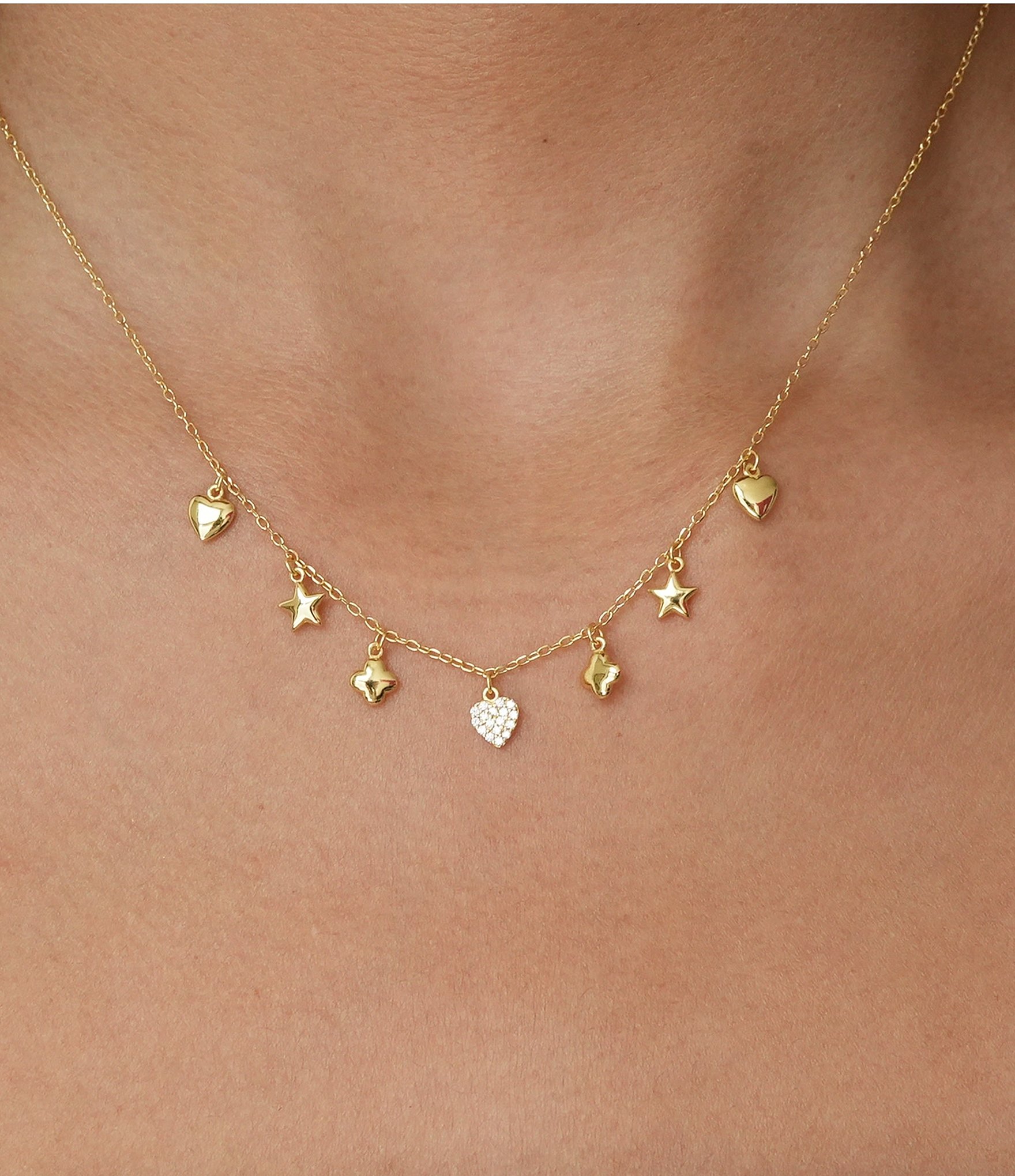 Argento Vivo Charm Drop Frontal Collar Necklace
