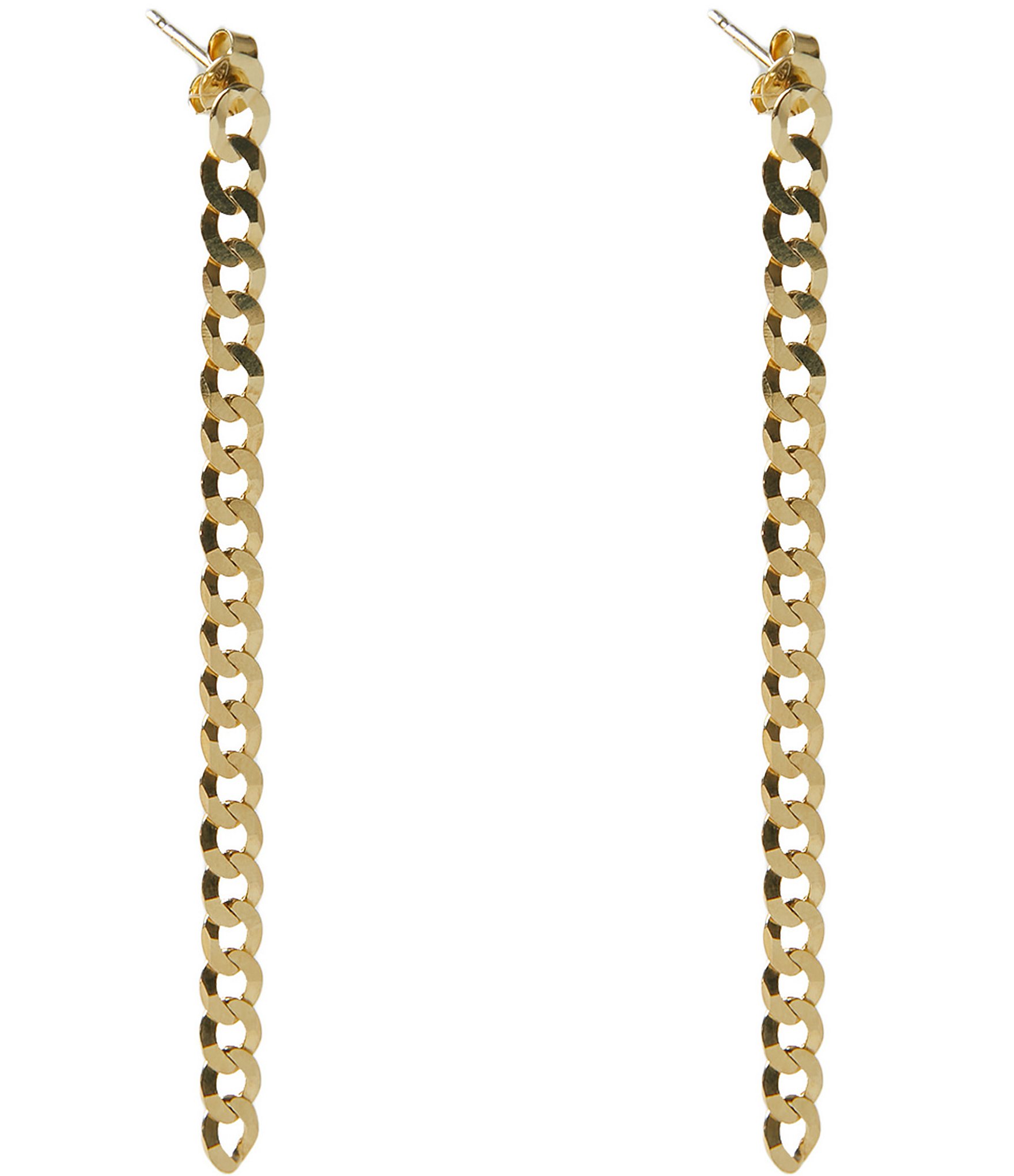 Argento Vivo Curb Chain Linear Earrings in Metallic