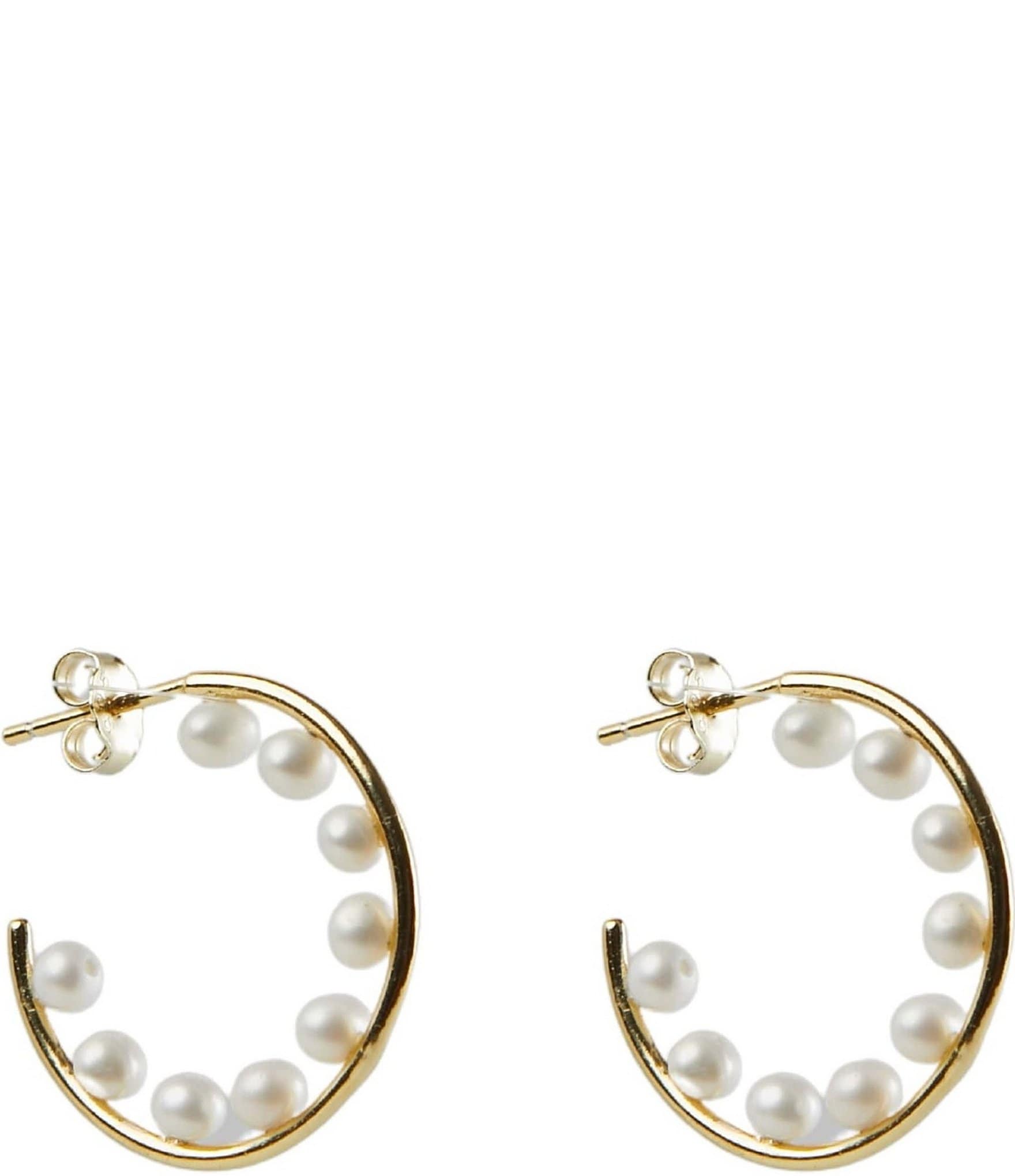 Argento Vivo Gold Molten Pearl Hoop Earrings | Dillard's