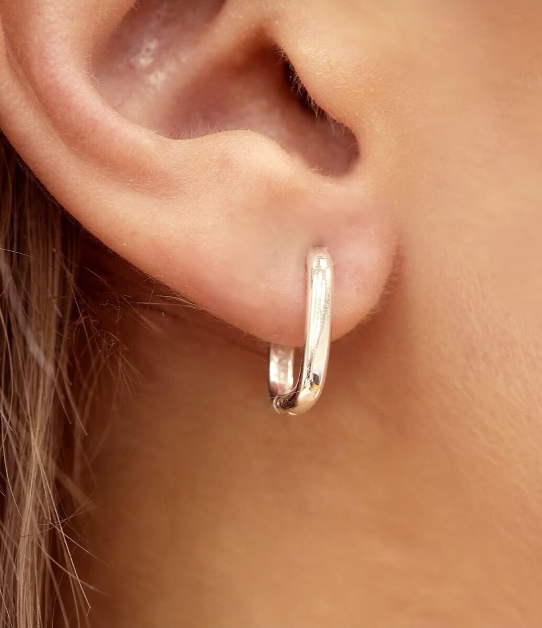 Argento Vivo Oblong Hoop Earrings