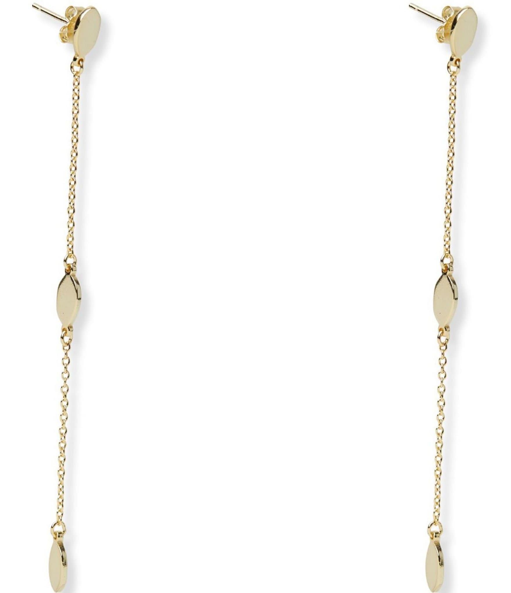 Argento Vivo Gold Organic Linear Earrings