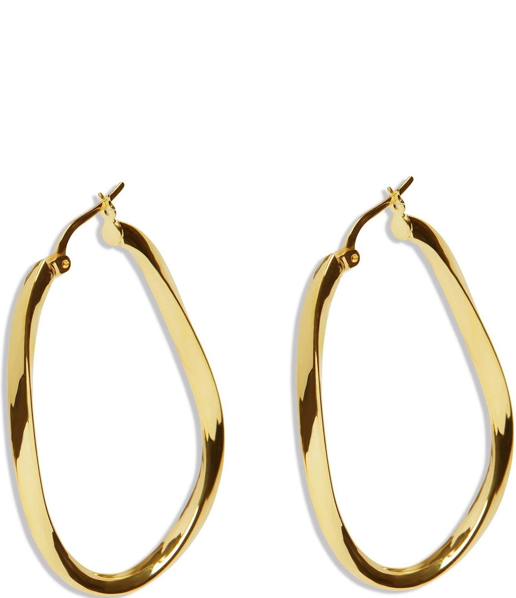 Argento Vivo Oval Twist Hoop Earrings