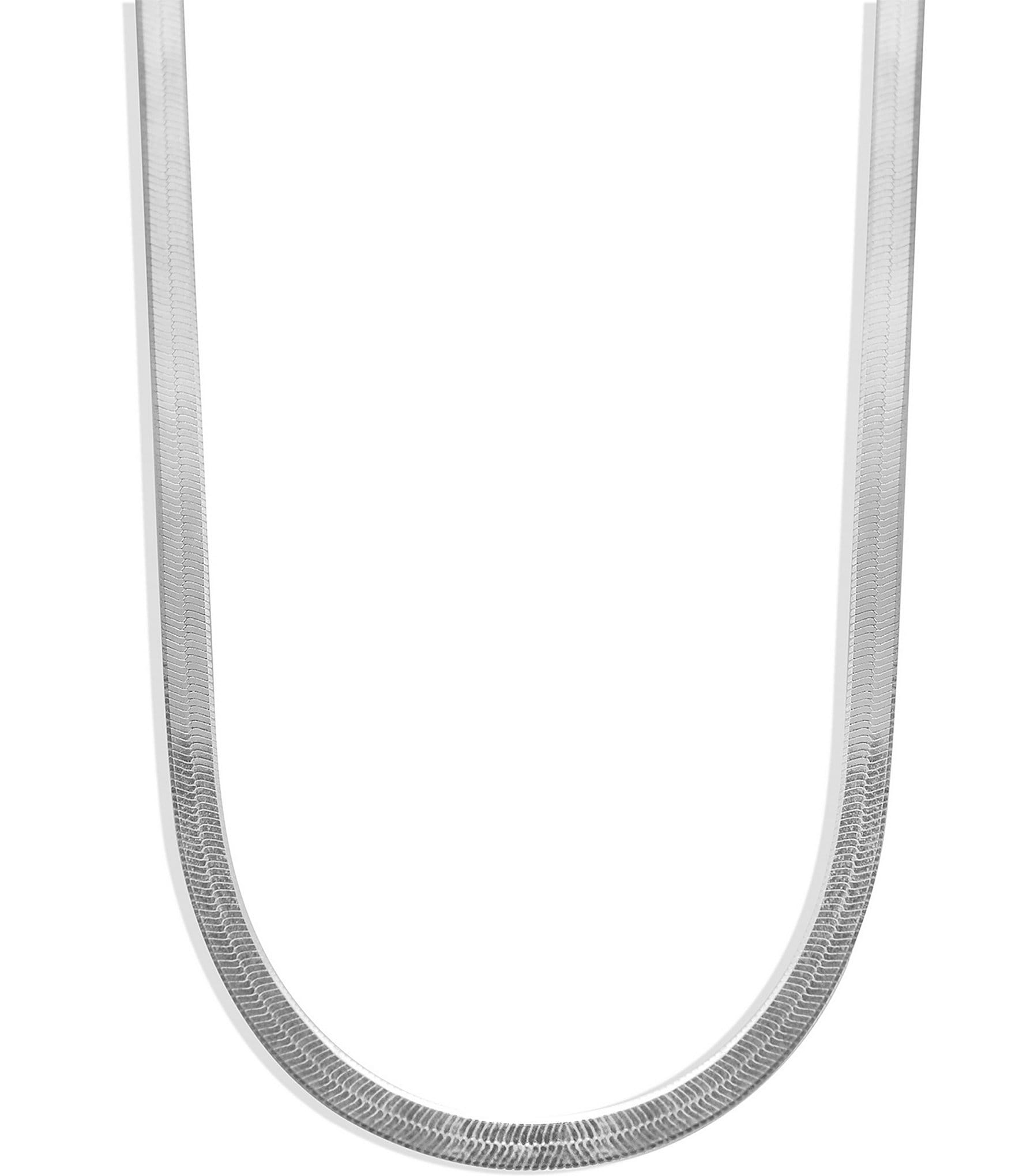 Buy Italian Rhodium Over Sterling Silver Herringbone Necklace with Extender  18 Inches 24 Grams at ShopLC.