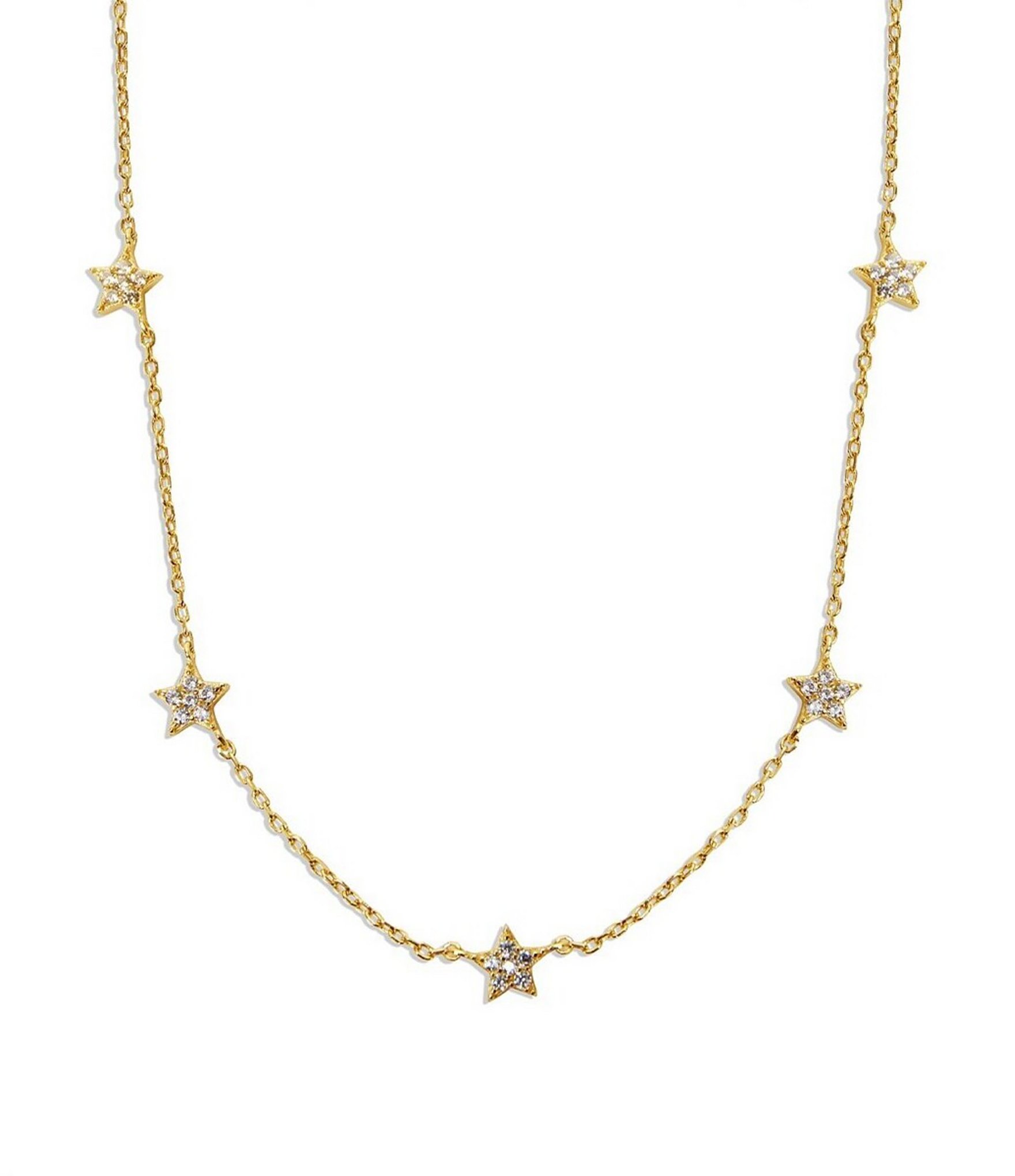 Argento Vivo Crystal Sterling Silver Pave Star Choker Necklace