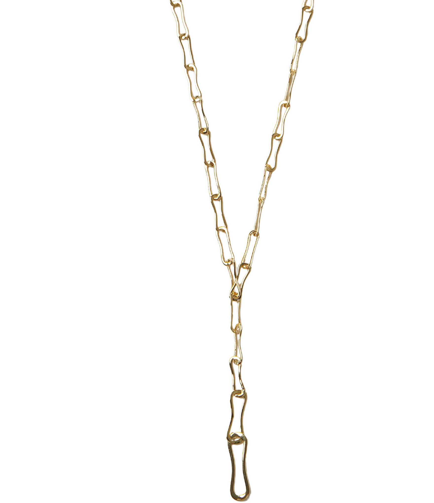 Argento Vivo Textured Paperclip Y-Necklace