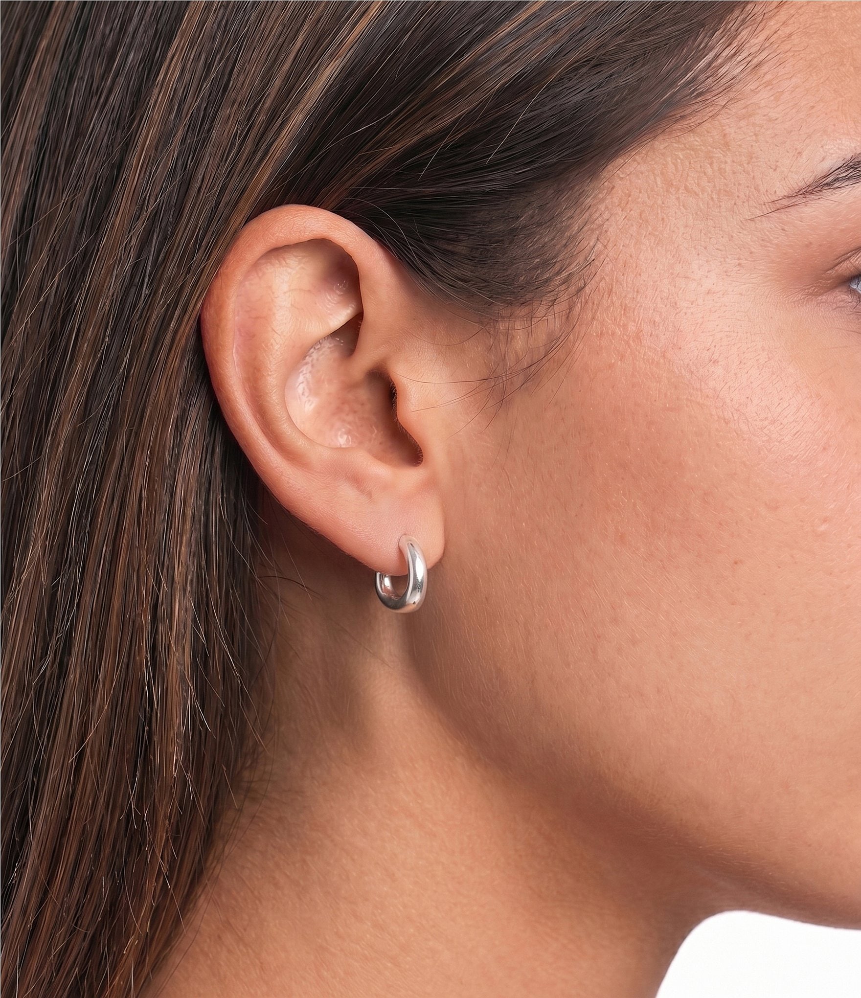 Argento Vivo Two Tone Hoop Earring Set