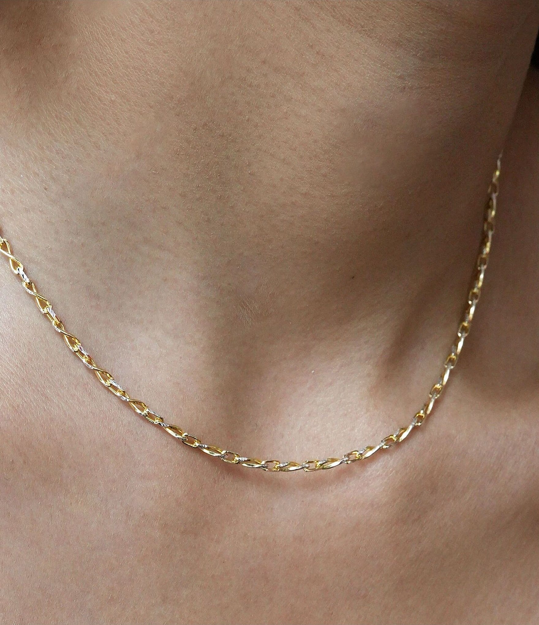 Argento Vivo Two Tone Interlock Twisted Chain Necklace