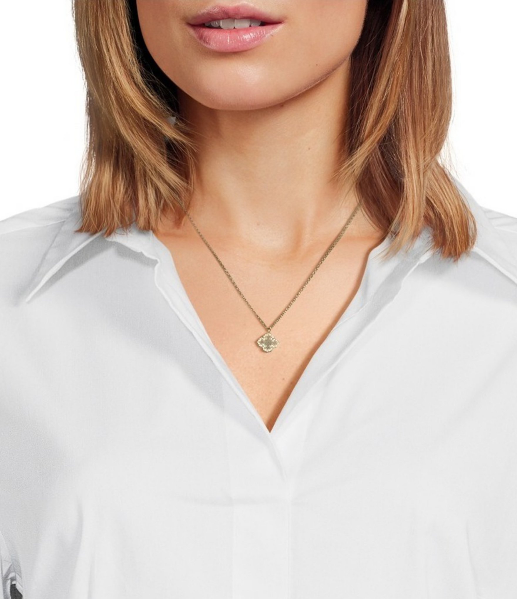 Argento Vivo Two Tone Pearl Clover Short Pendant Necklace