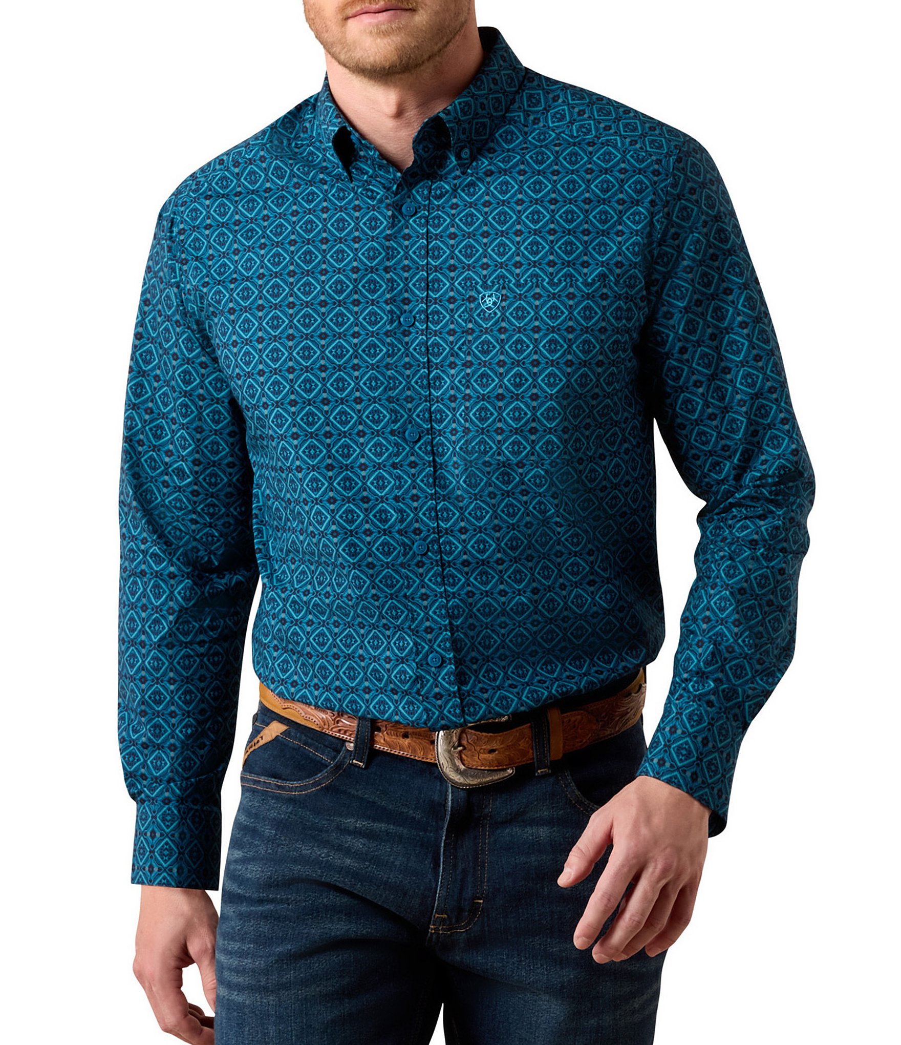 Ariat Big & Tall Peck Long Sleeve Woven Shirt