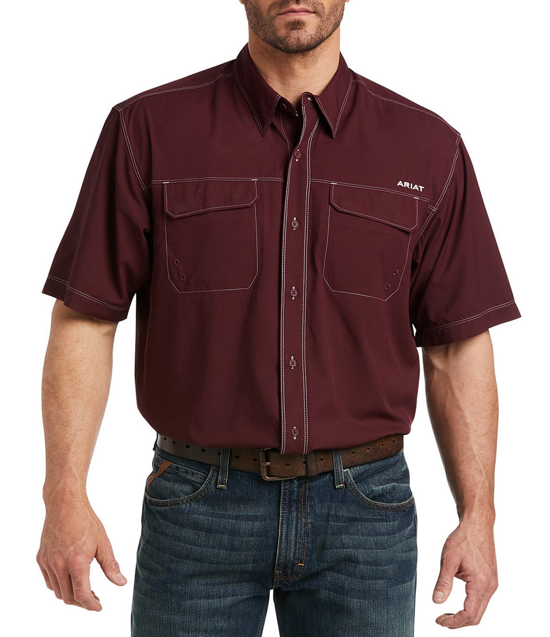 Ariat Big & Tall VentTek Outbound Classic-Fit Performance Short-Sleeve Woven Shirt