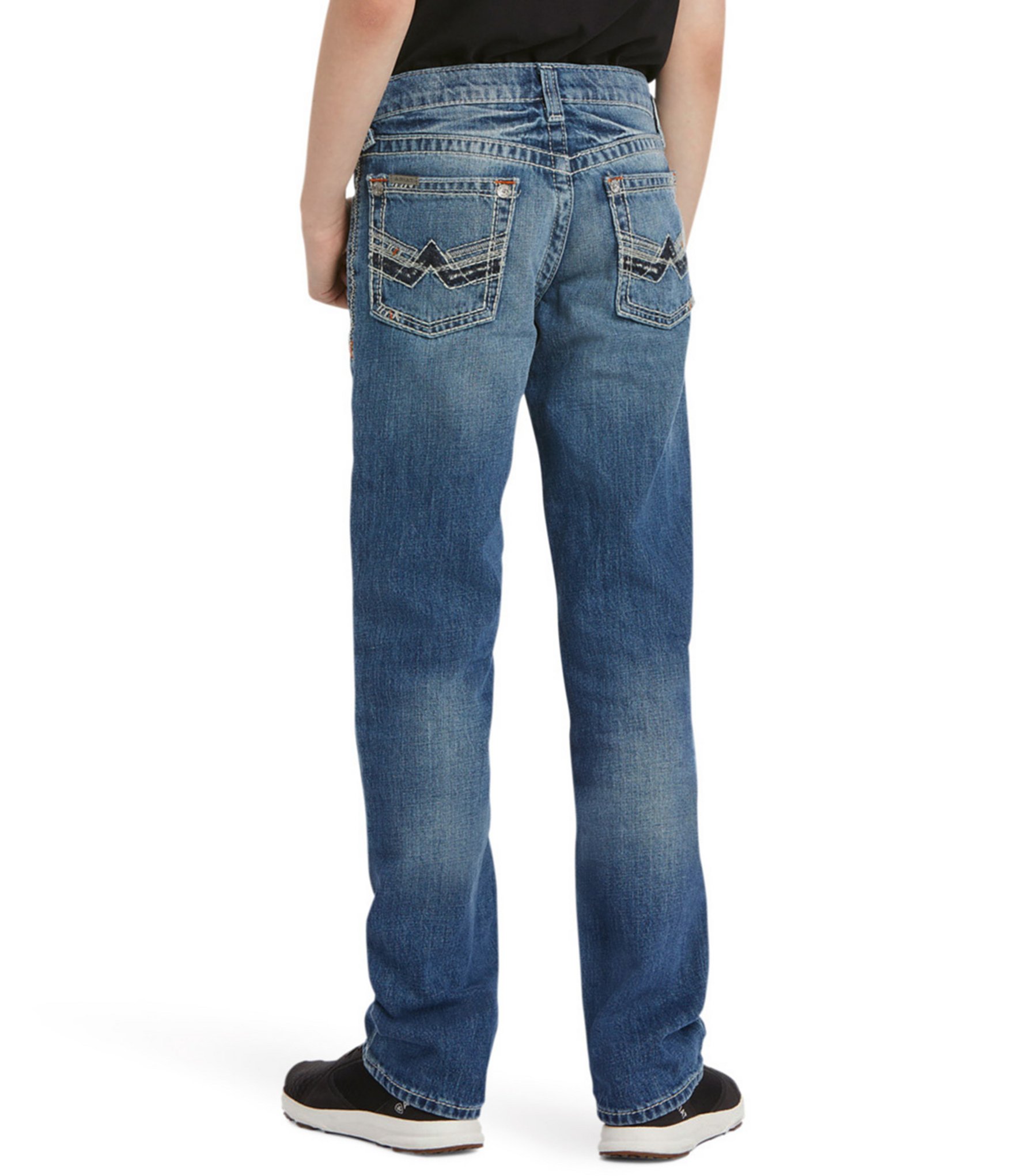 Ariat Big Boys 7-16 B5 Slim Charger Stackable Slim Fit Straight Leg Denim Jeans