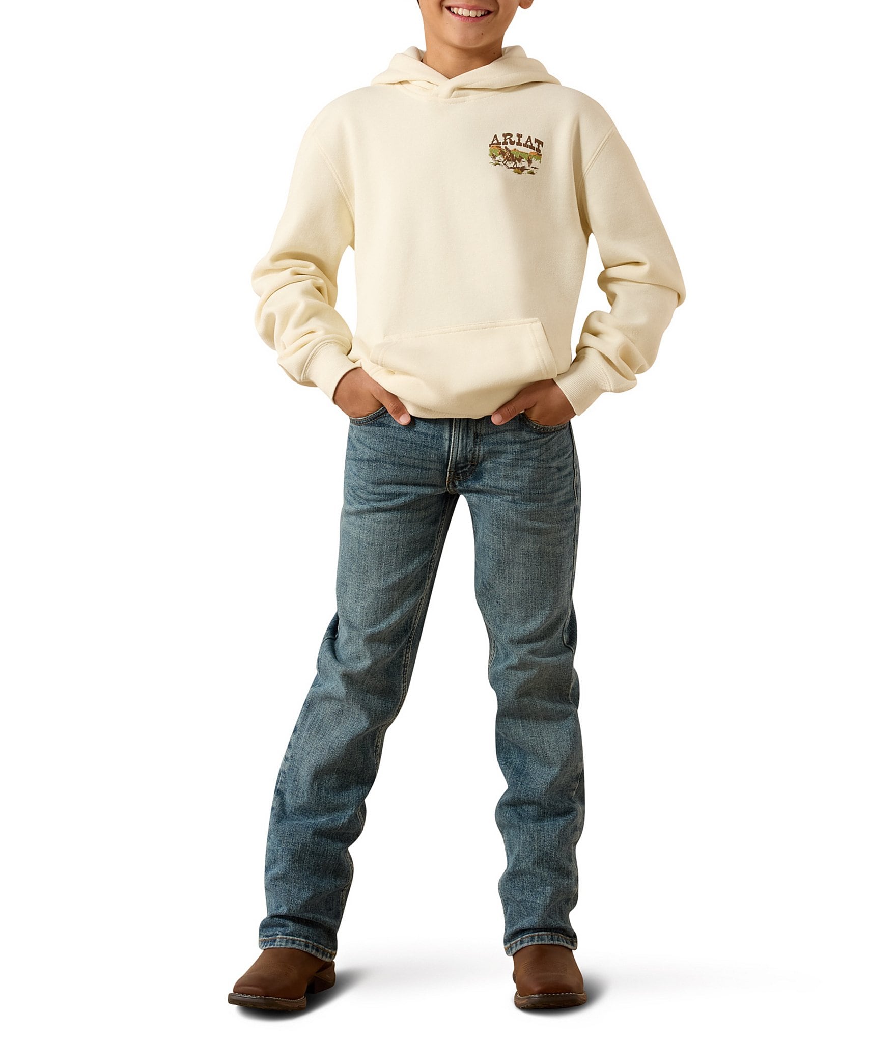 Ariat Big Boys Long Sleeve Pulp Brushed Fleece Hoodie