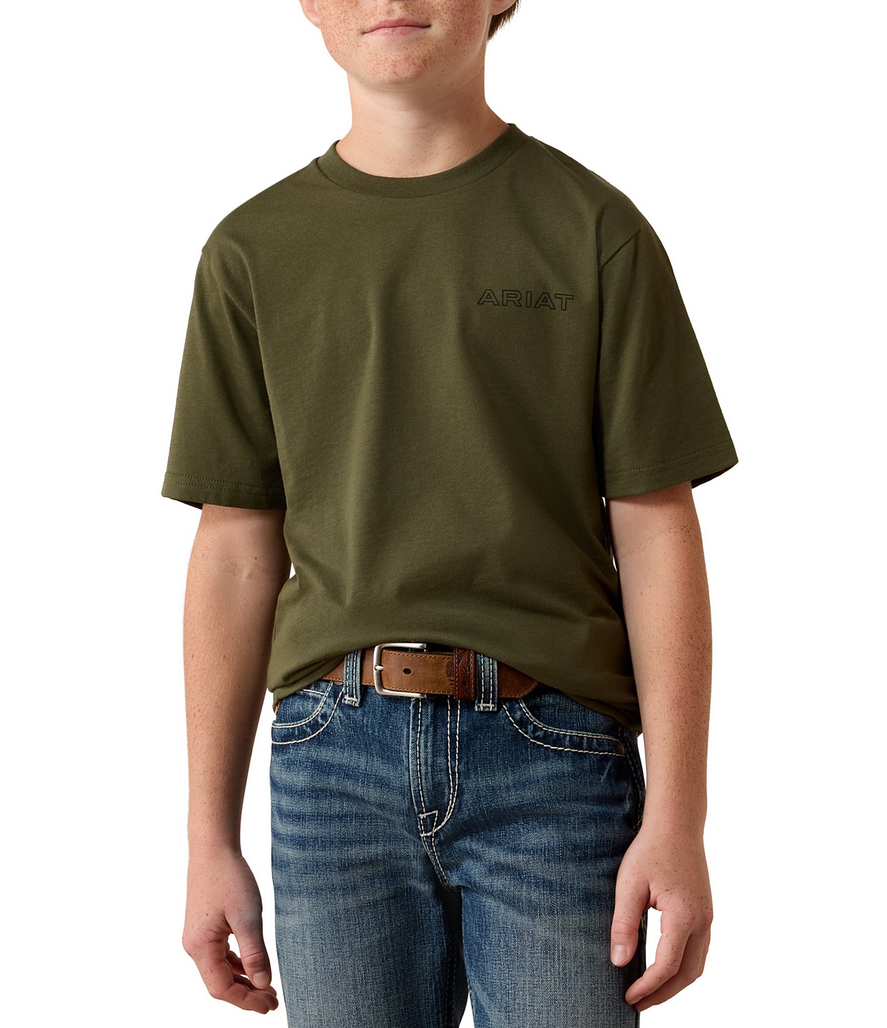 Ariat Big Boys Short Sleeve Rust Serape Shield T-Shirt