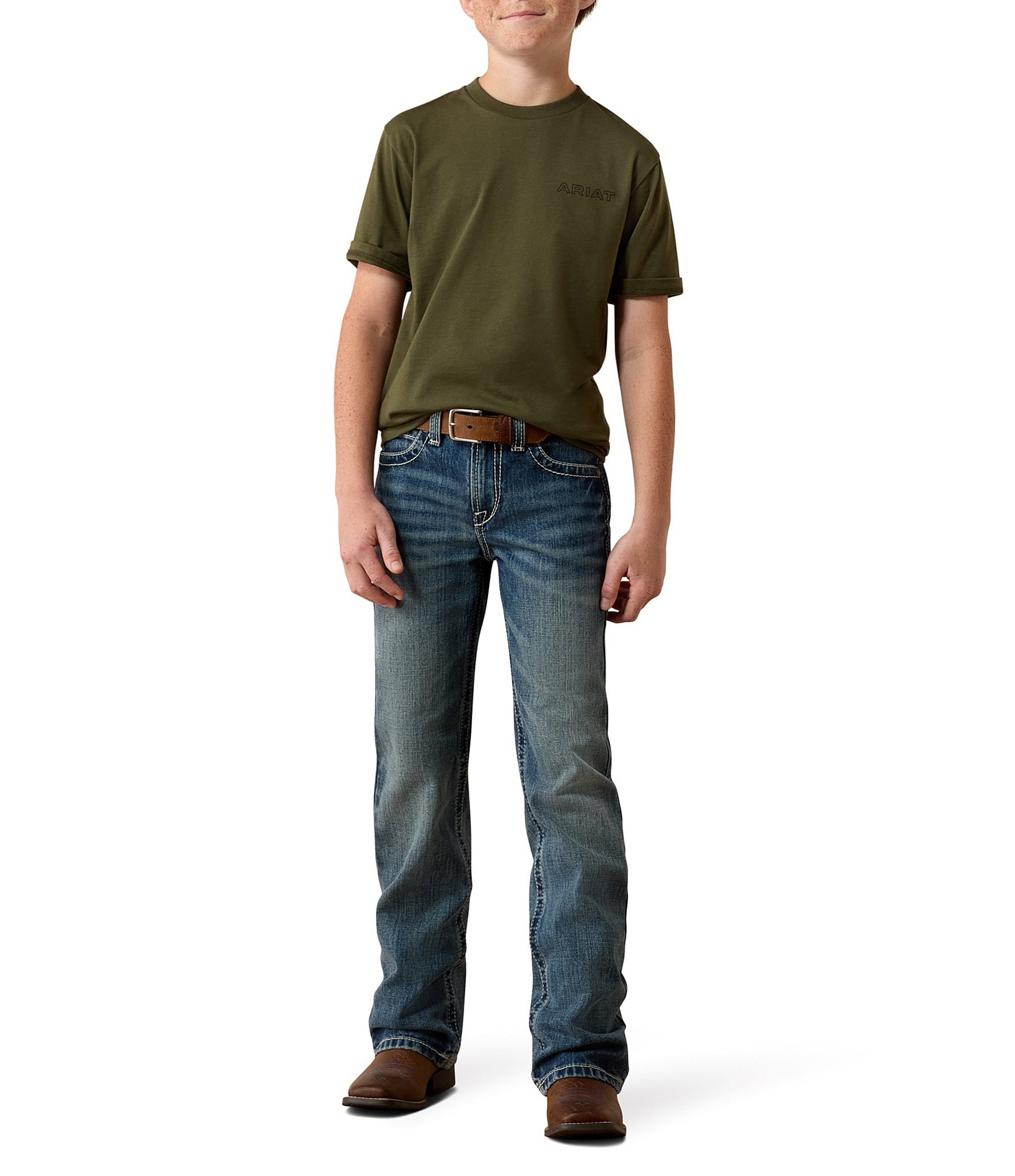 Ariat Big Boys Short Sleeve Rust Serape Shield T-Shirt